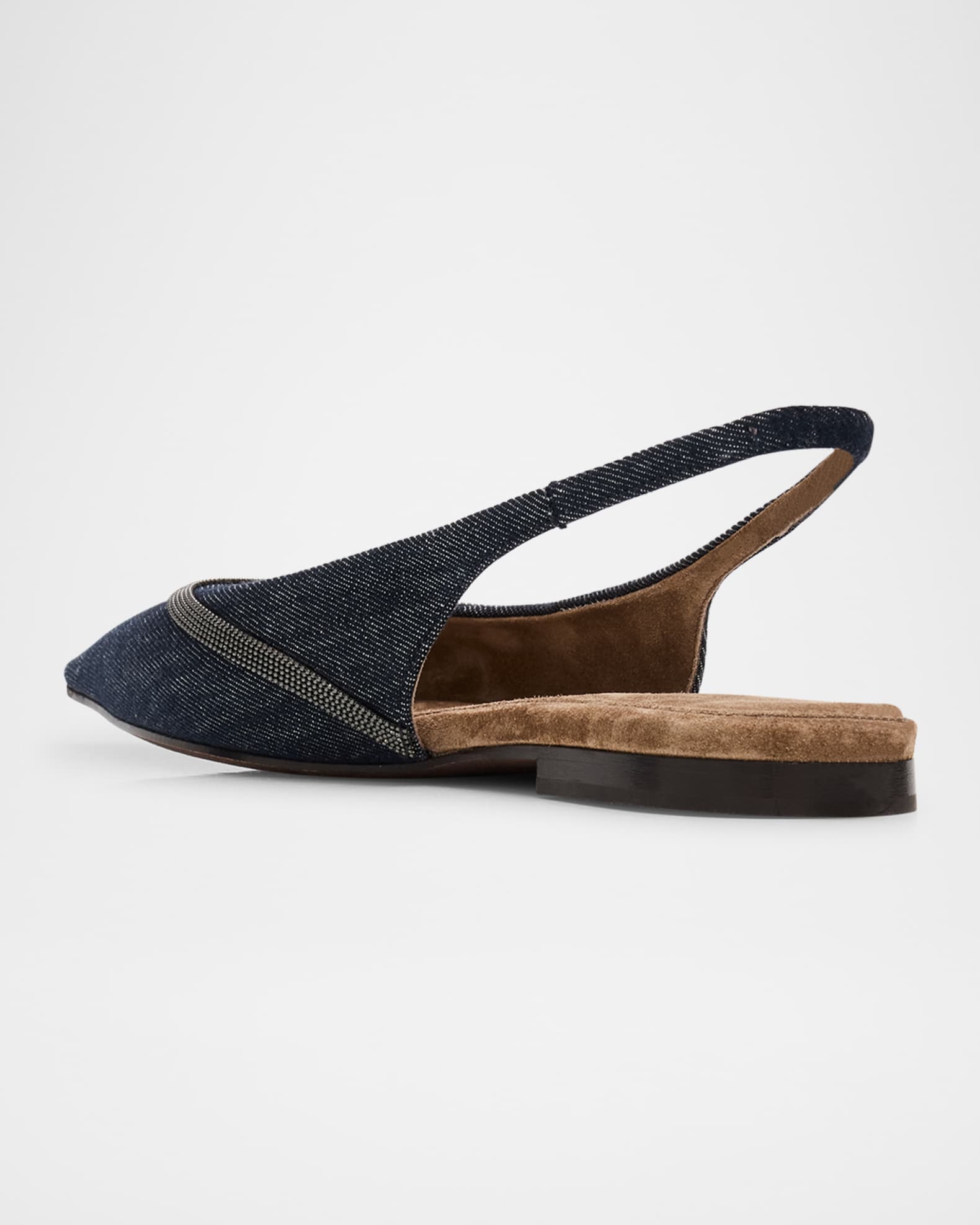 Denim Monili Slingback Ballerina Flats 1