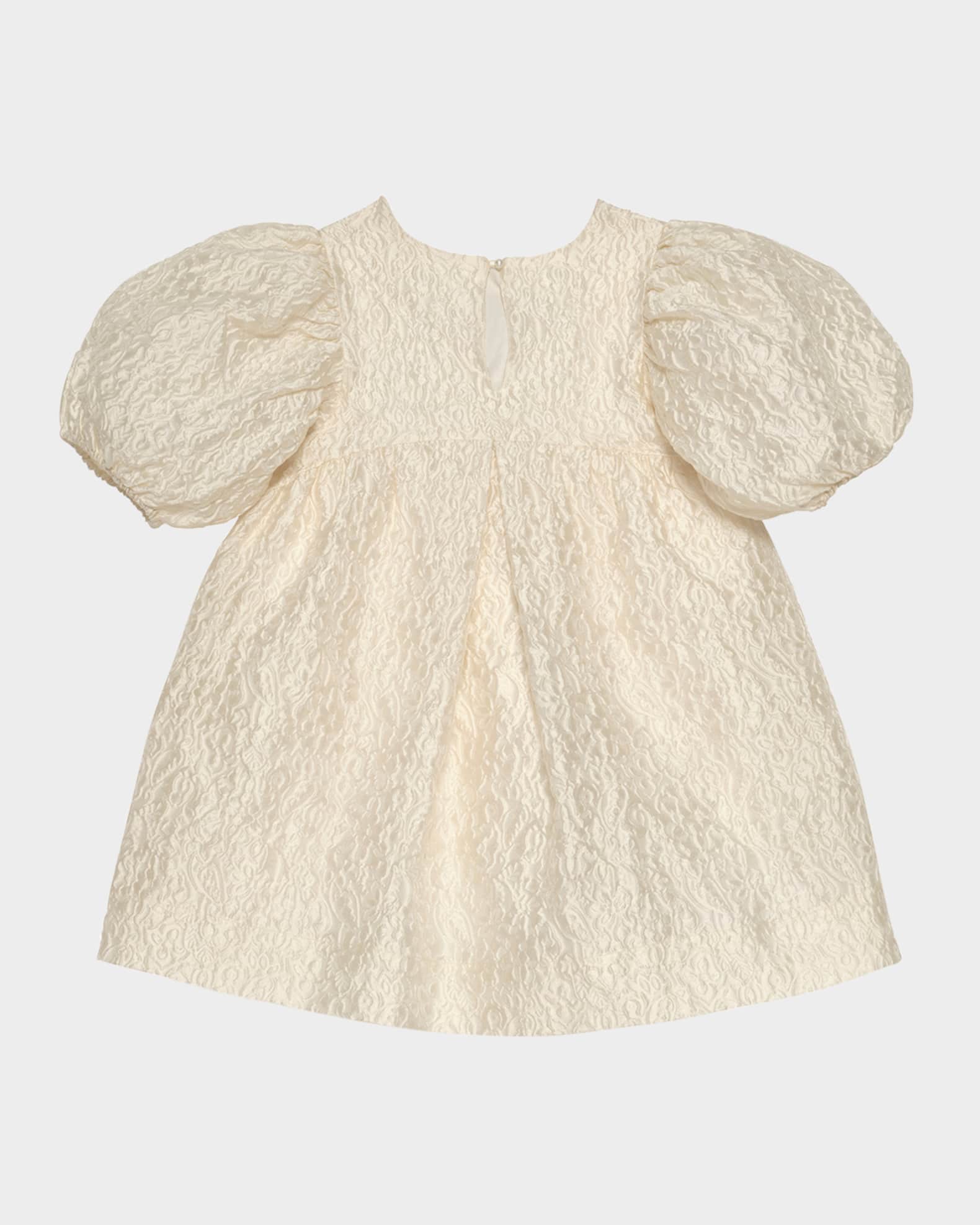 Girl's Melodie Puff Sleeve Bow Dress, Size 4-11 1