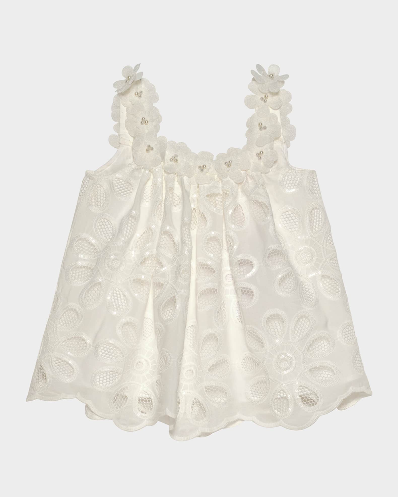 Girl's Layla Floral Lace Top, Size 4-14 0
