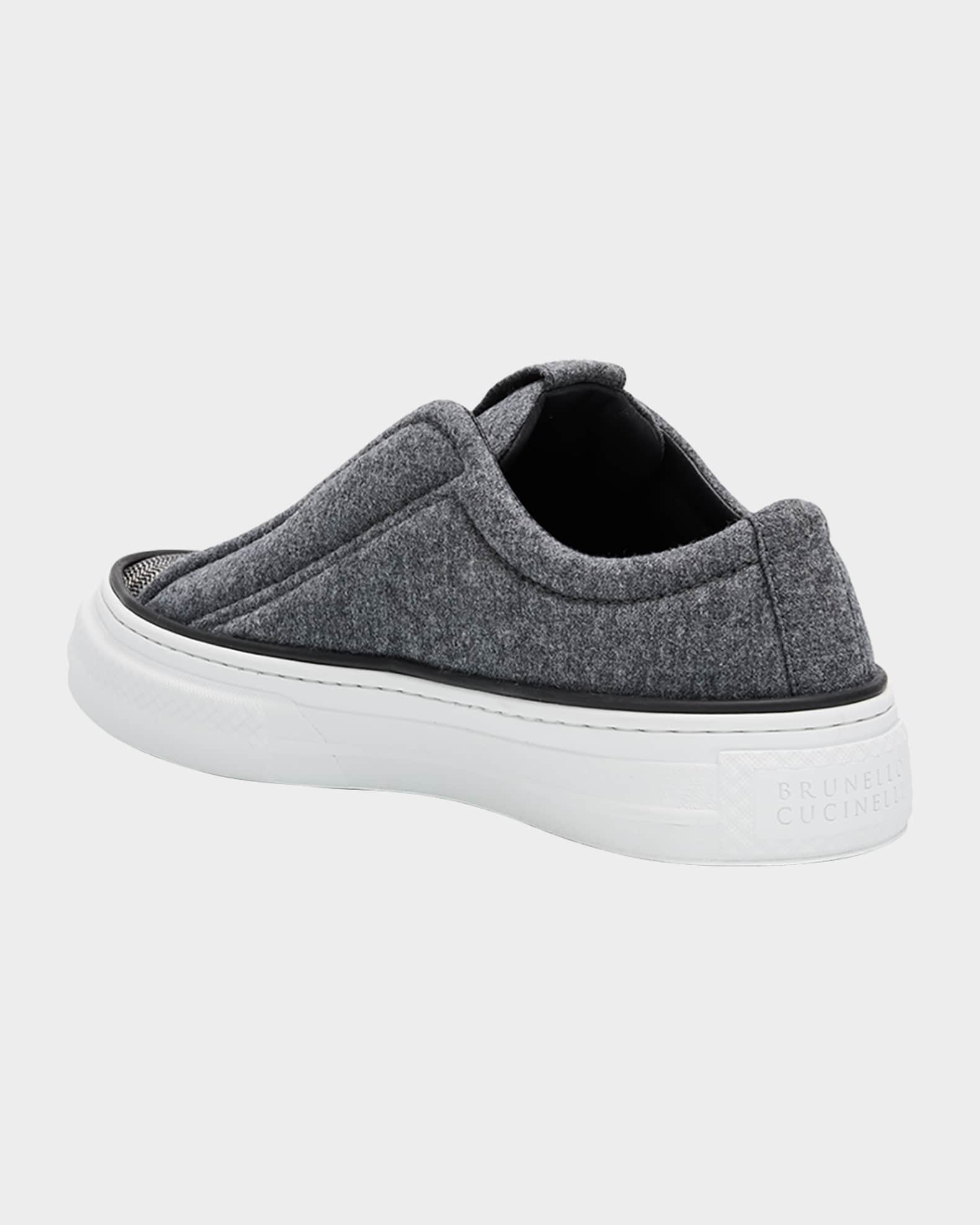 Brunello Cucinelli Wool Monili Slip-On Sneakers | Neiman Marcus