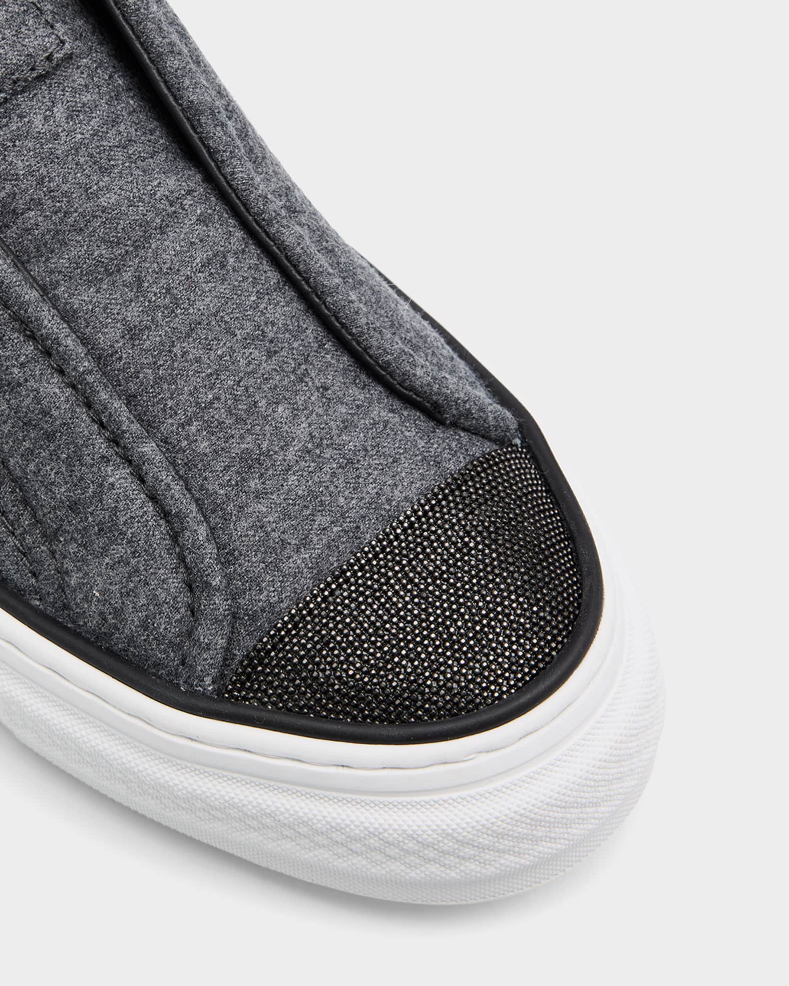 Brunello Cucinelli Wool Monili Slip-On Sneakers | Neiman Marcus