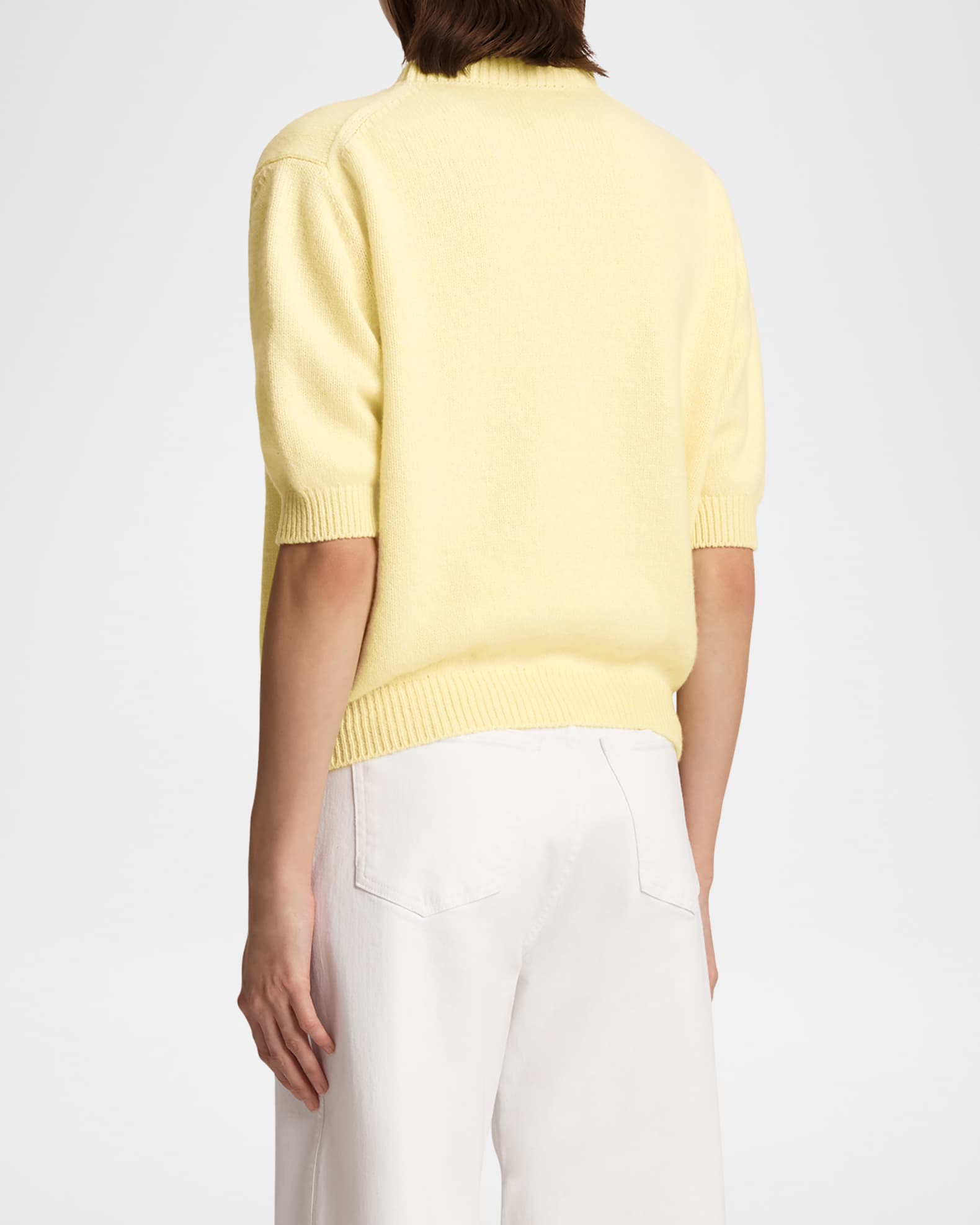 Khaite Davin ShortSleeve Cashmere Sweater Neiman Marcus Inside Hanging Plants Repotting