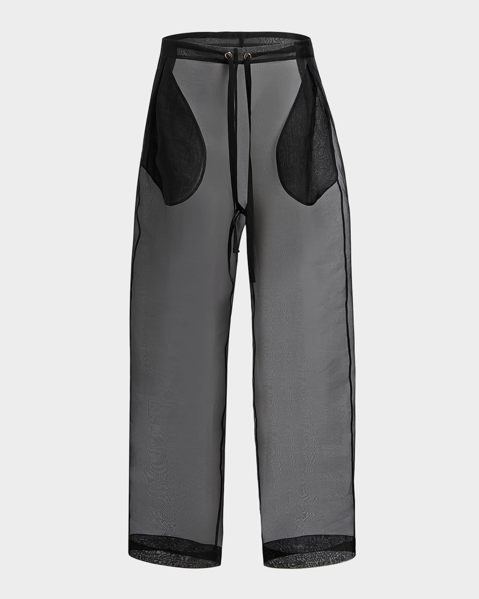 Trenton Drawstring Sheer Pants 0