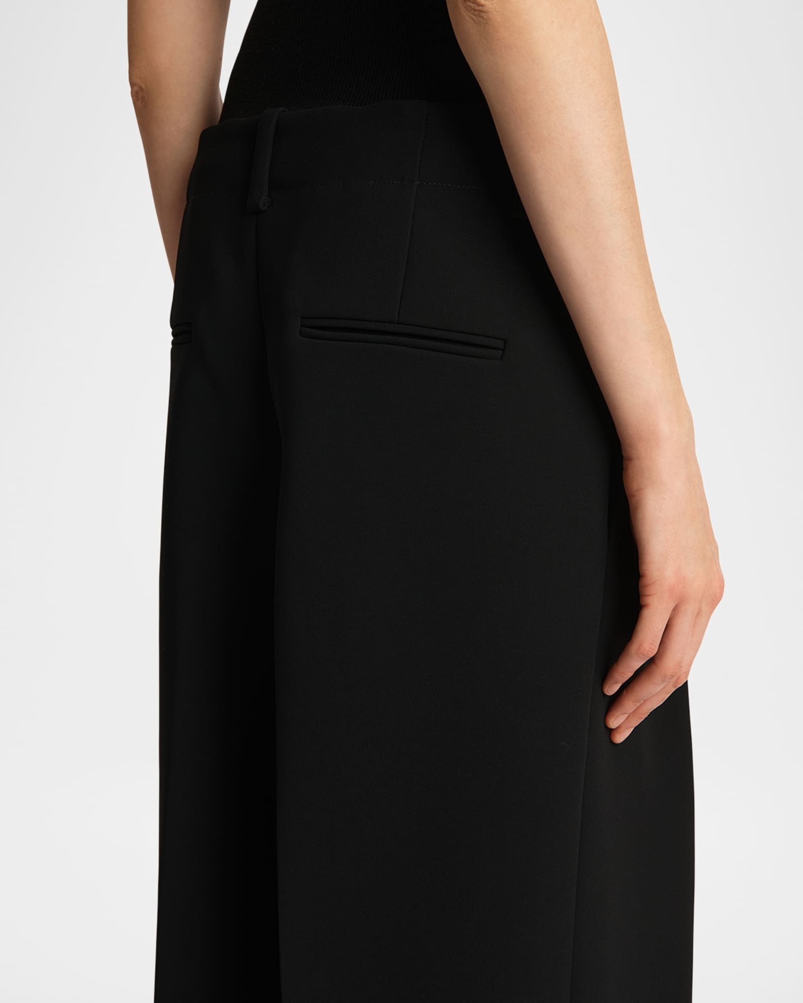 Pin-Tuck Detail Wool Silk Tailored Pants main image 0