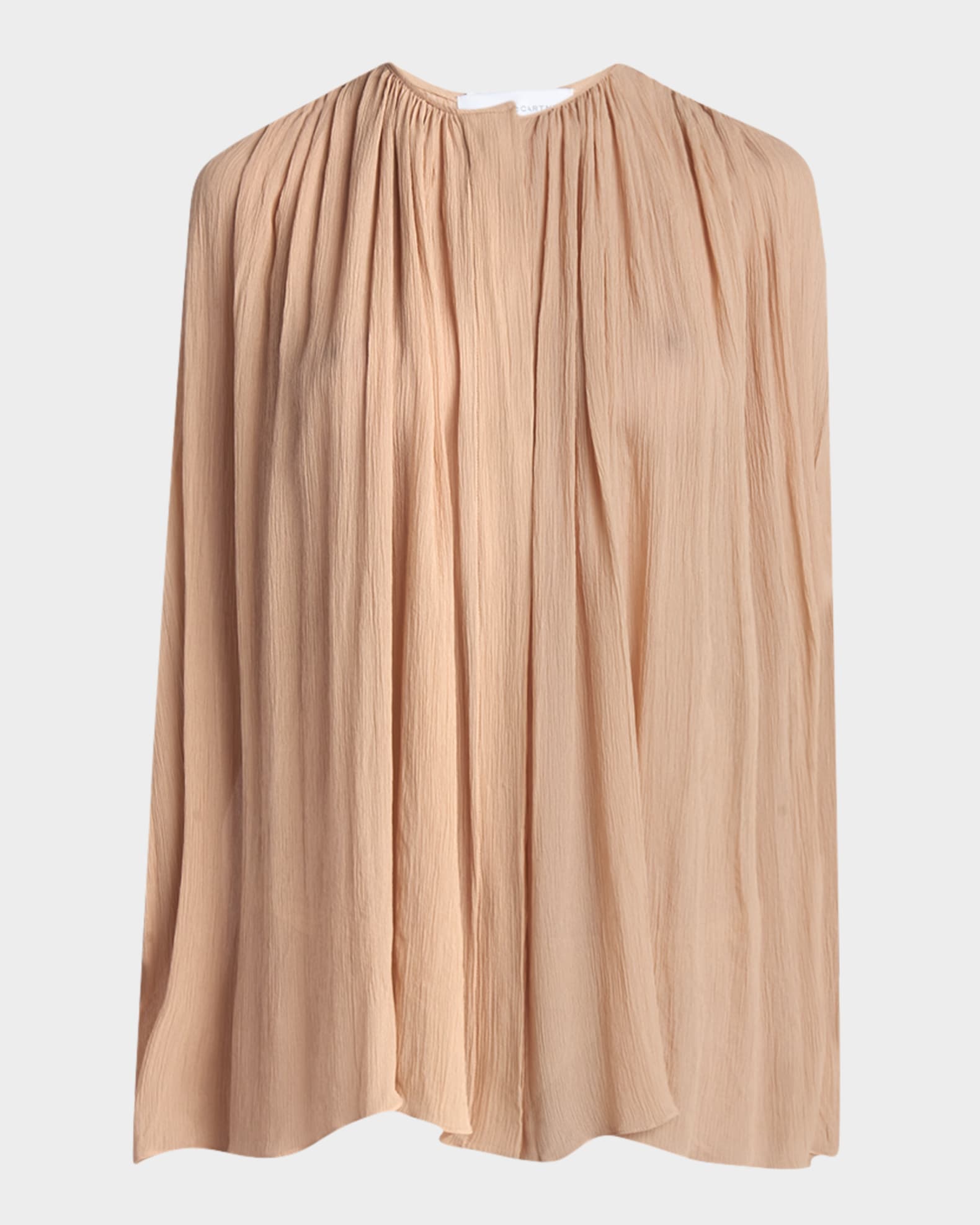 Draped Sheer Chiffon Silk Top 0