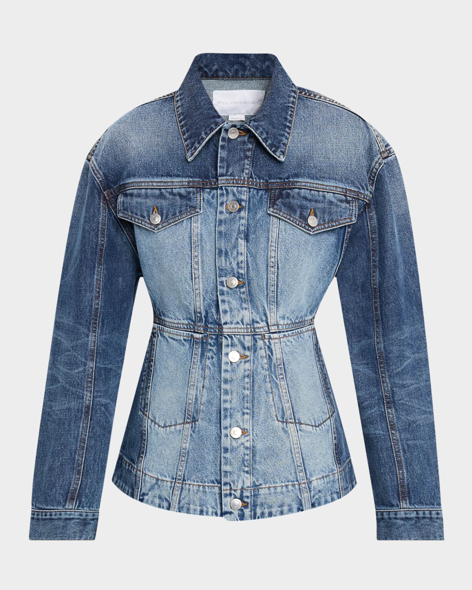 超人気ブティック Jacket Denim Waisted Two-Tone McCartney Stella | Marcus Neiman ジャケット・アウター