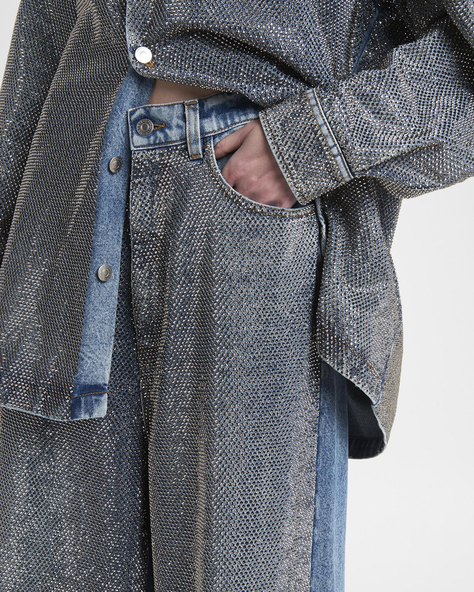 Stella McCartney Crystal Hotfix Wide Leg Jeans | Neiman Marcus