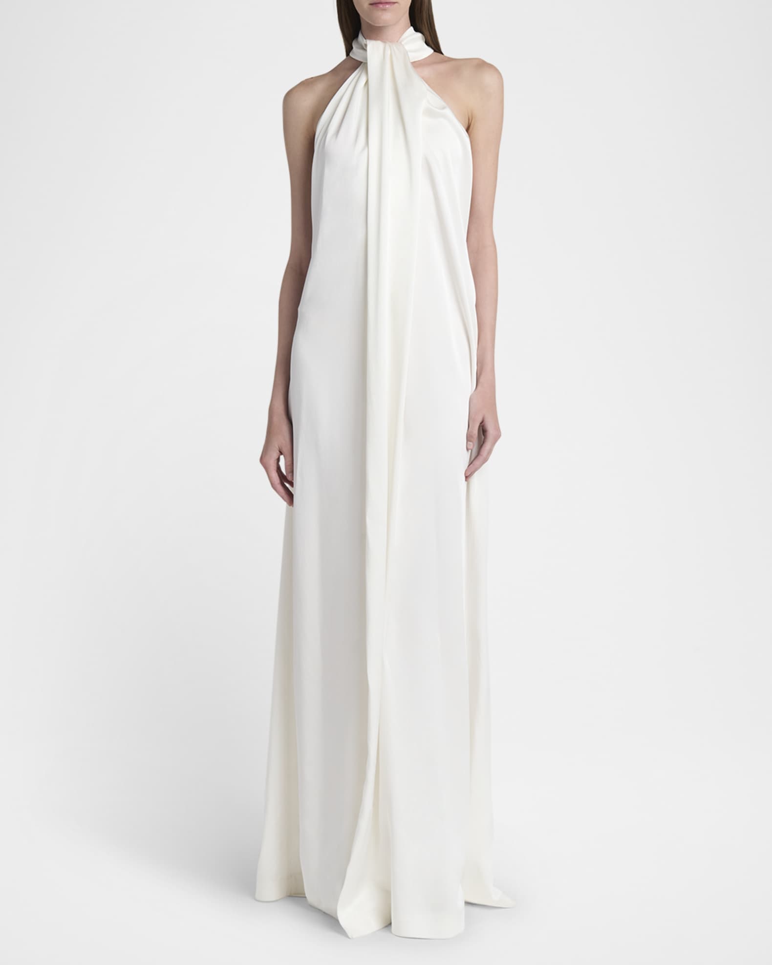 Envers Draped Satin Halterneck Dress 1