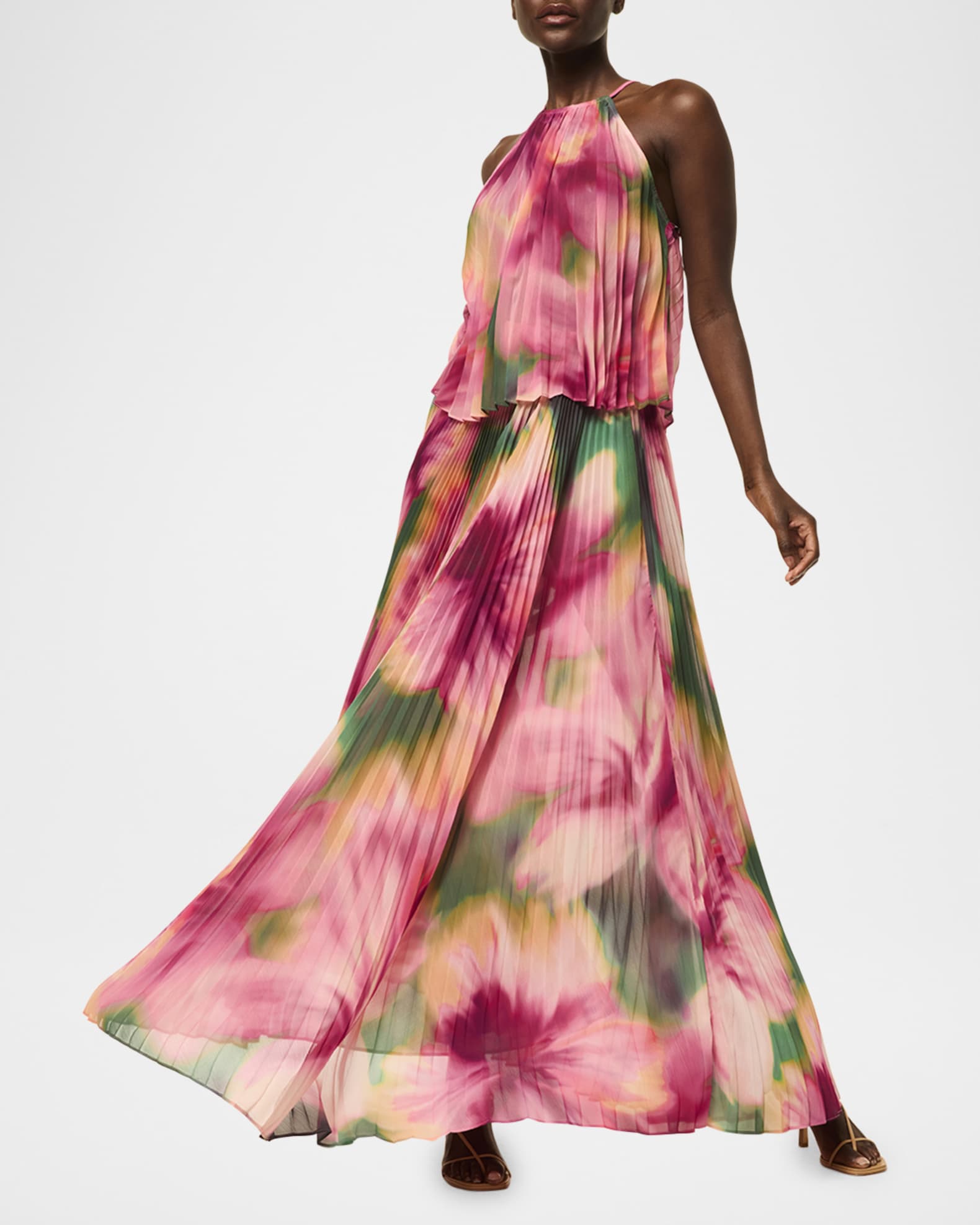Ilona Pleated Chiffon Maxi Skirt 1