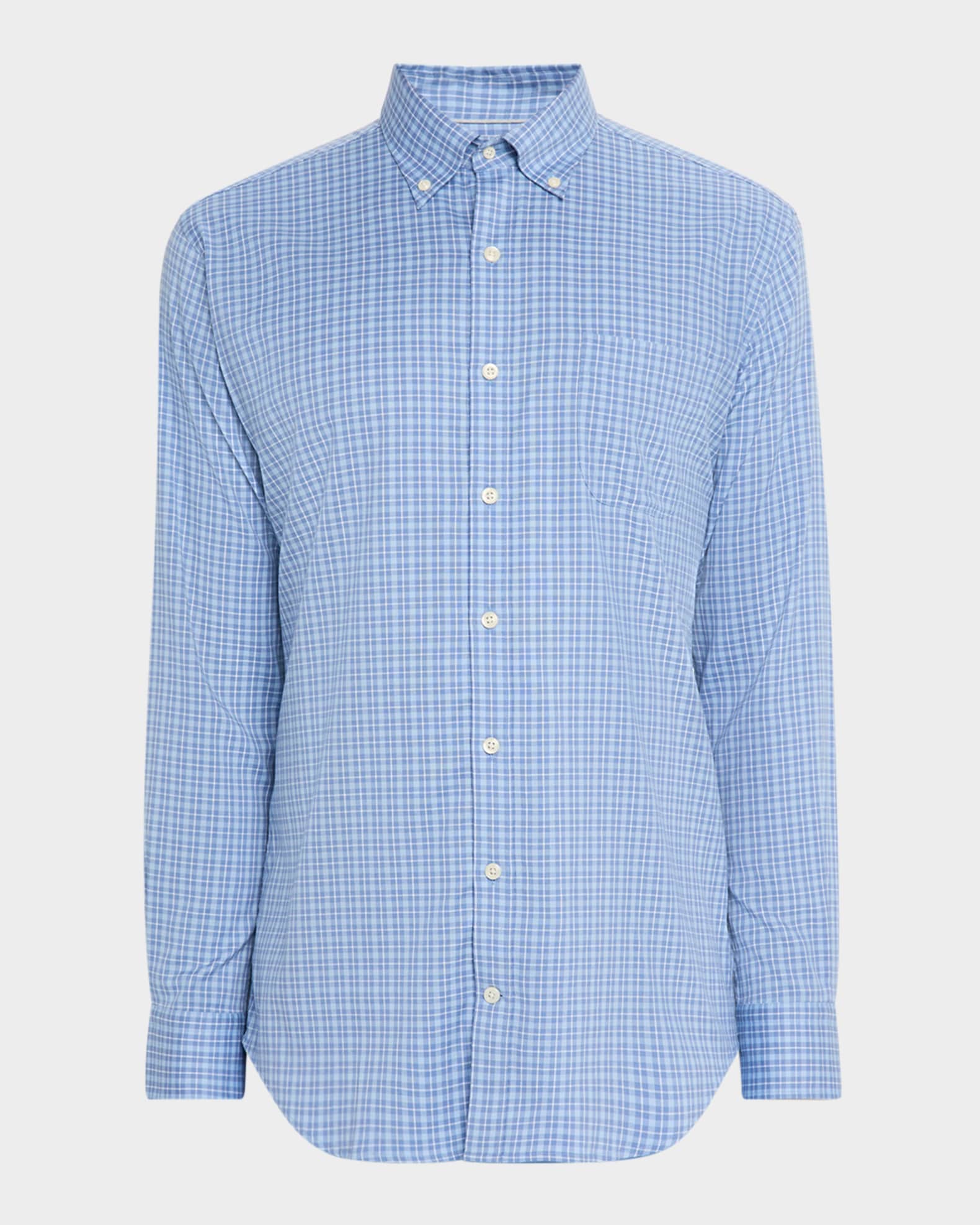 Men's Caspian Plaid Cotton-Stretch Sport Shirt