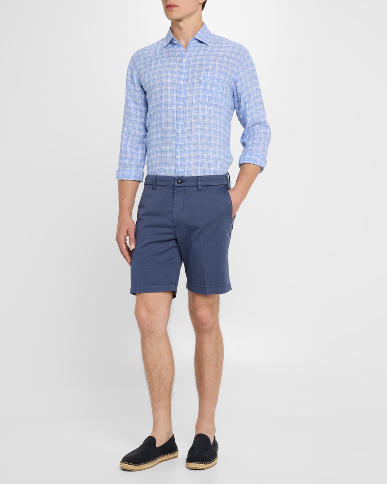Men's Chilwa Linen Plaid Sport Shirt - Thumbnail 2