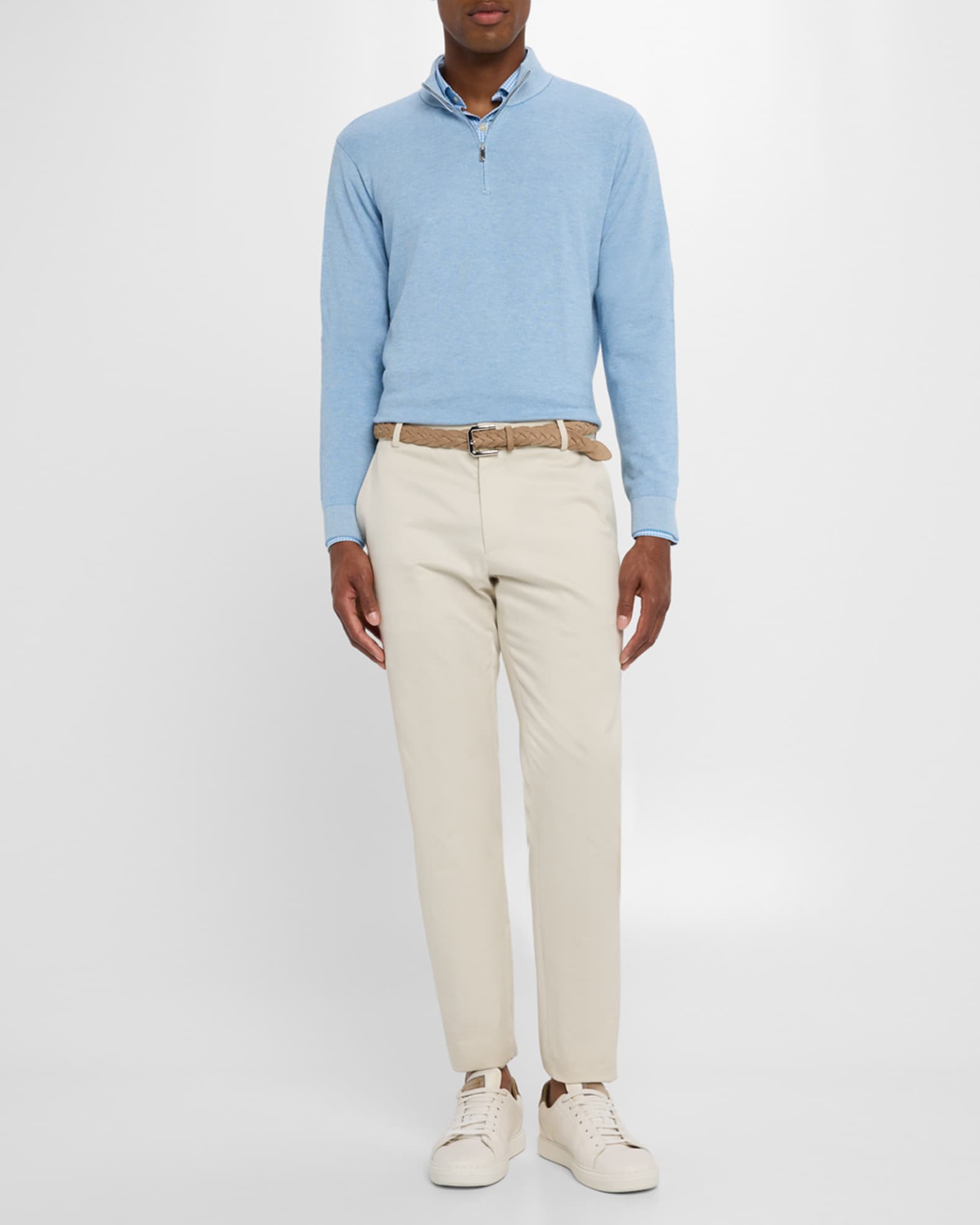 Men's Birdseye Knit Quarter-Zip Sweater - Thumbnail 2