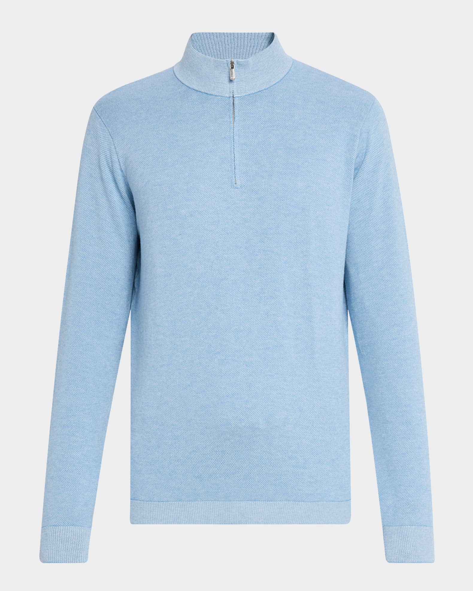 Men's Birdseye Knit Quarter-Zip Sweater