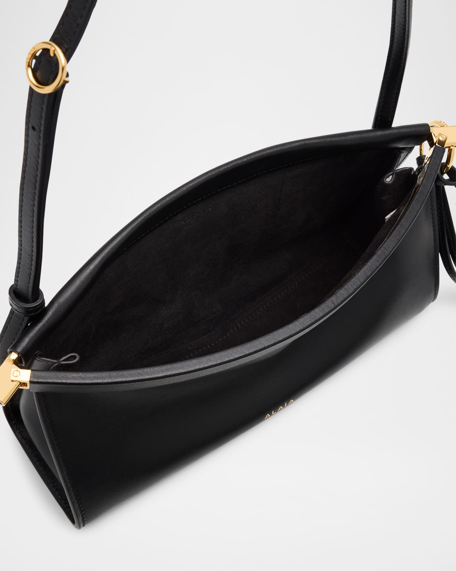 ALAIA Le Click Small Shoulder Bag in Glossy Leather | Neiman