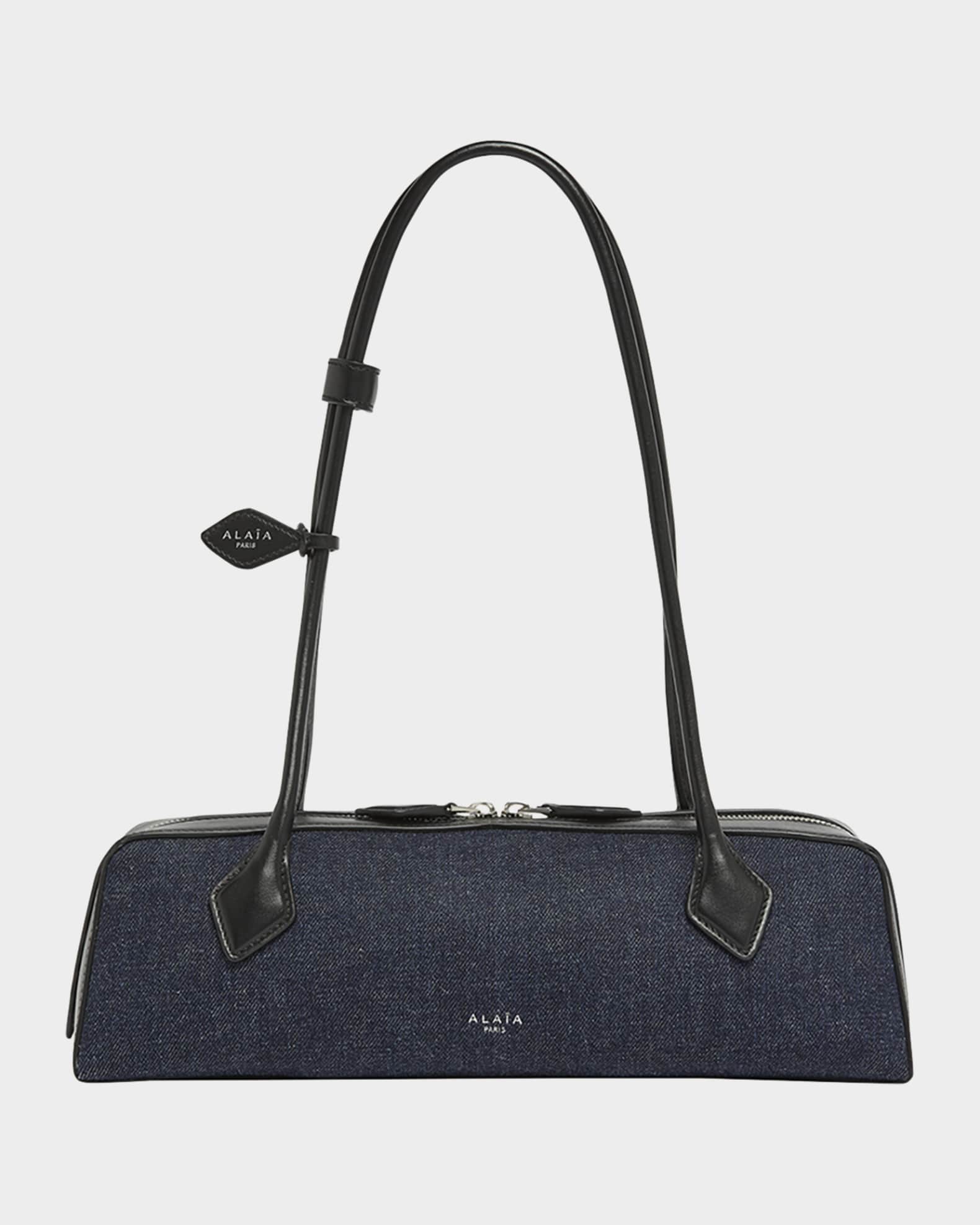 Le Teckel Medium Shoulder Bag in Denim  0