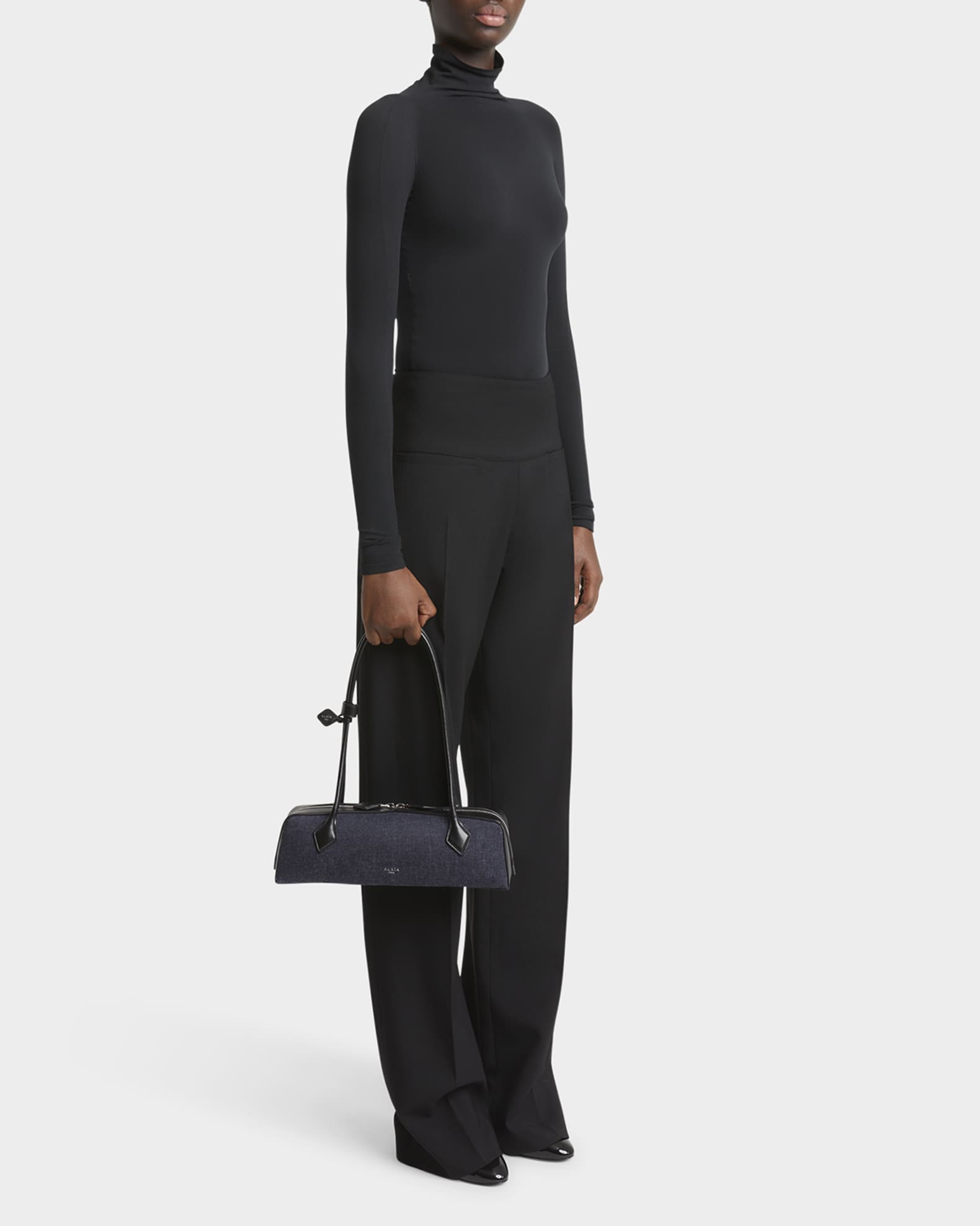 【SALE】ALAIA LE TECKEL デニム&レザー ミディアム バッグ ALAÏA LE TECKEL レザー スモールバッグ | ショルダーバッグ