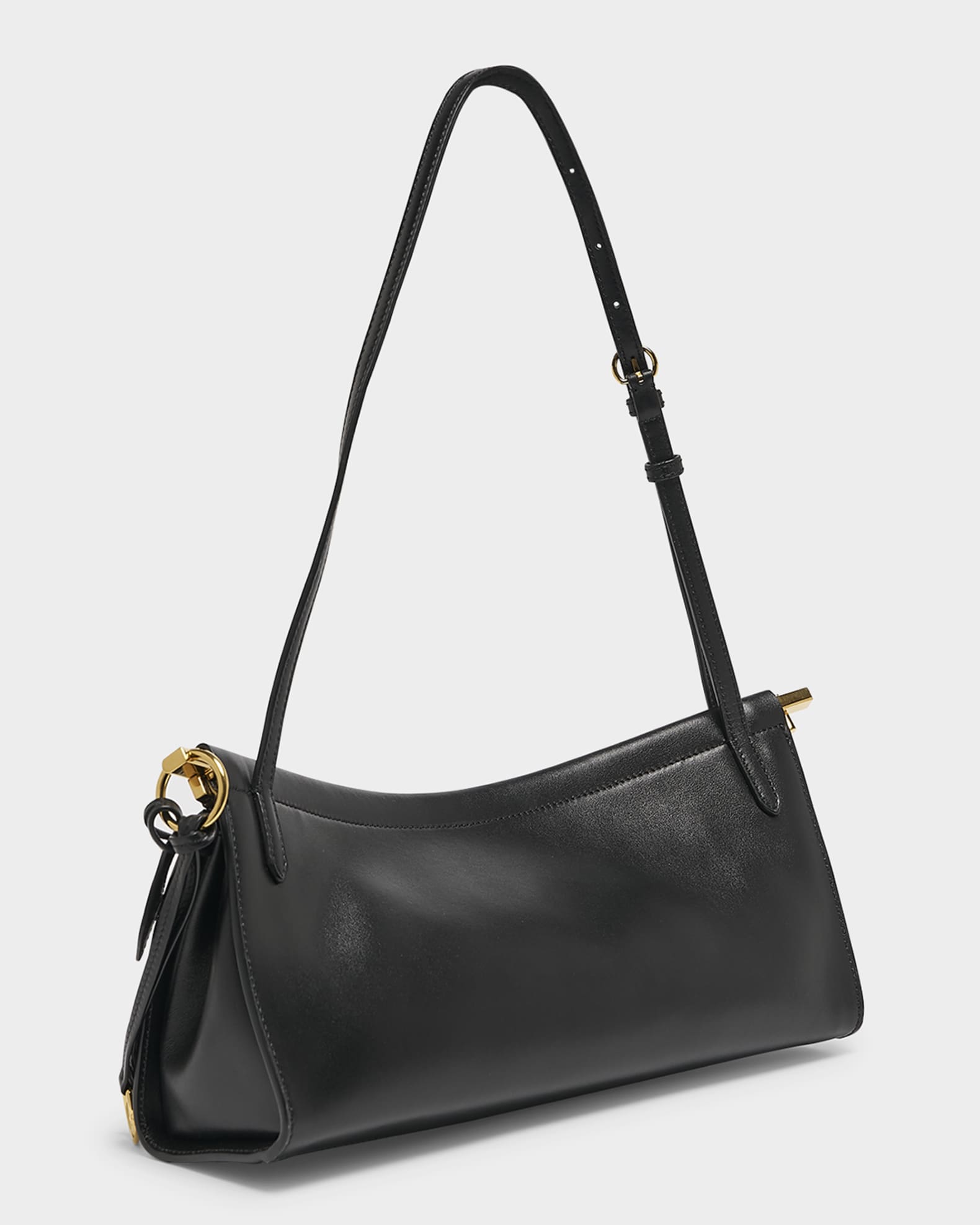 ALAIA Le Click Medium Shoulder Bag in Glossy Leather