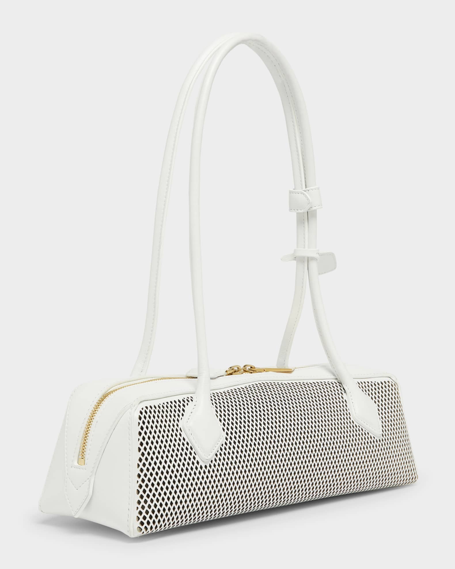ALAIA Le Teckel Medium Shoulder Bag in Fishnet Leather | Neiman Marcus
