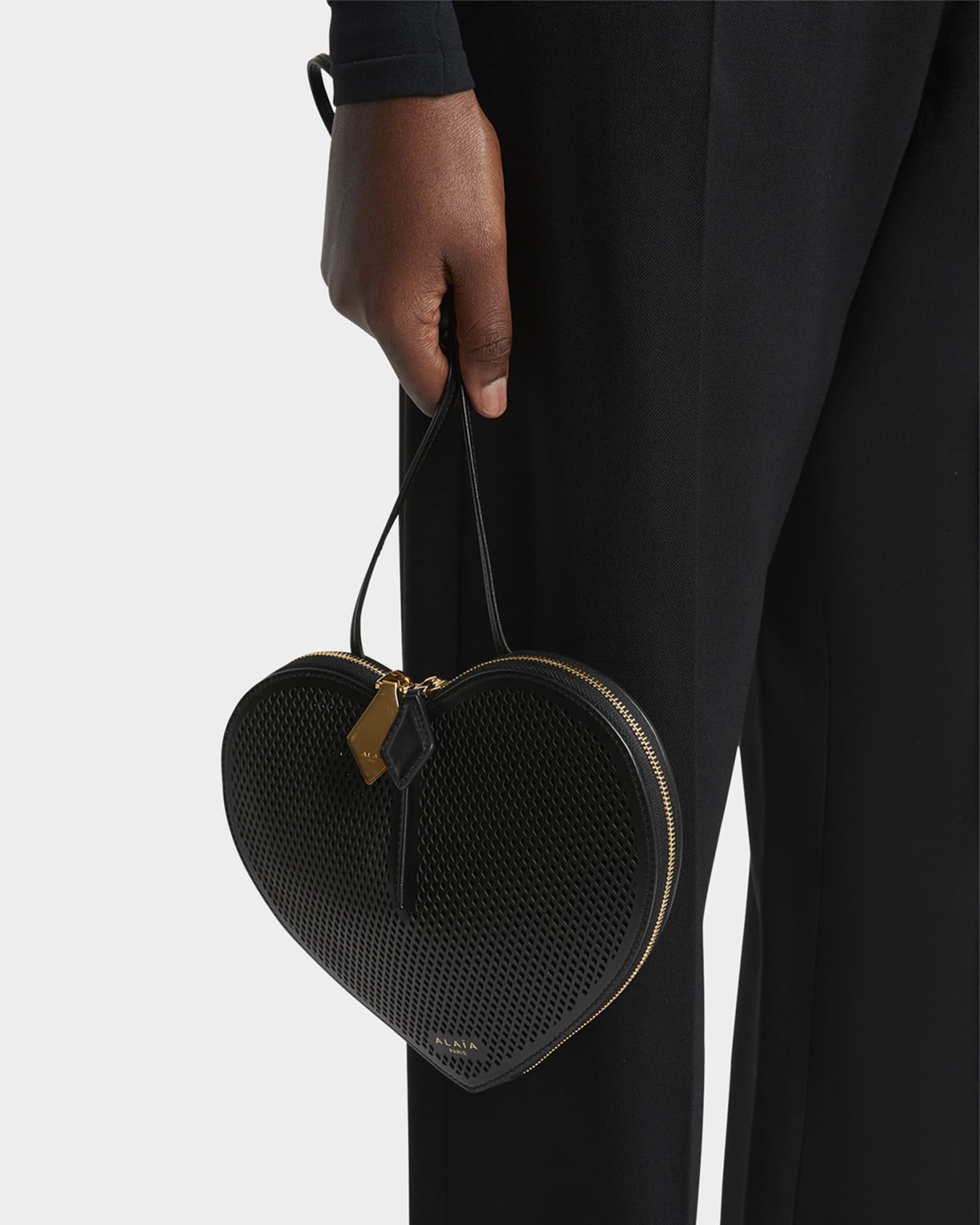 Le Coeur Crossbody Bag in Fishnet Leather 1