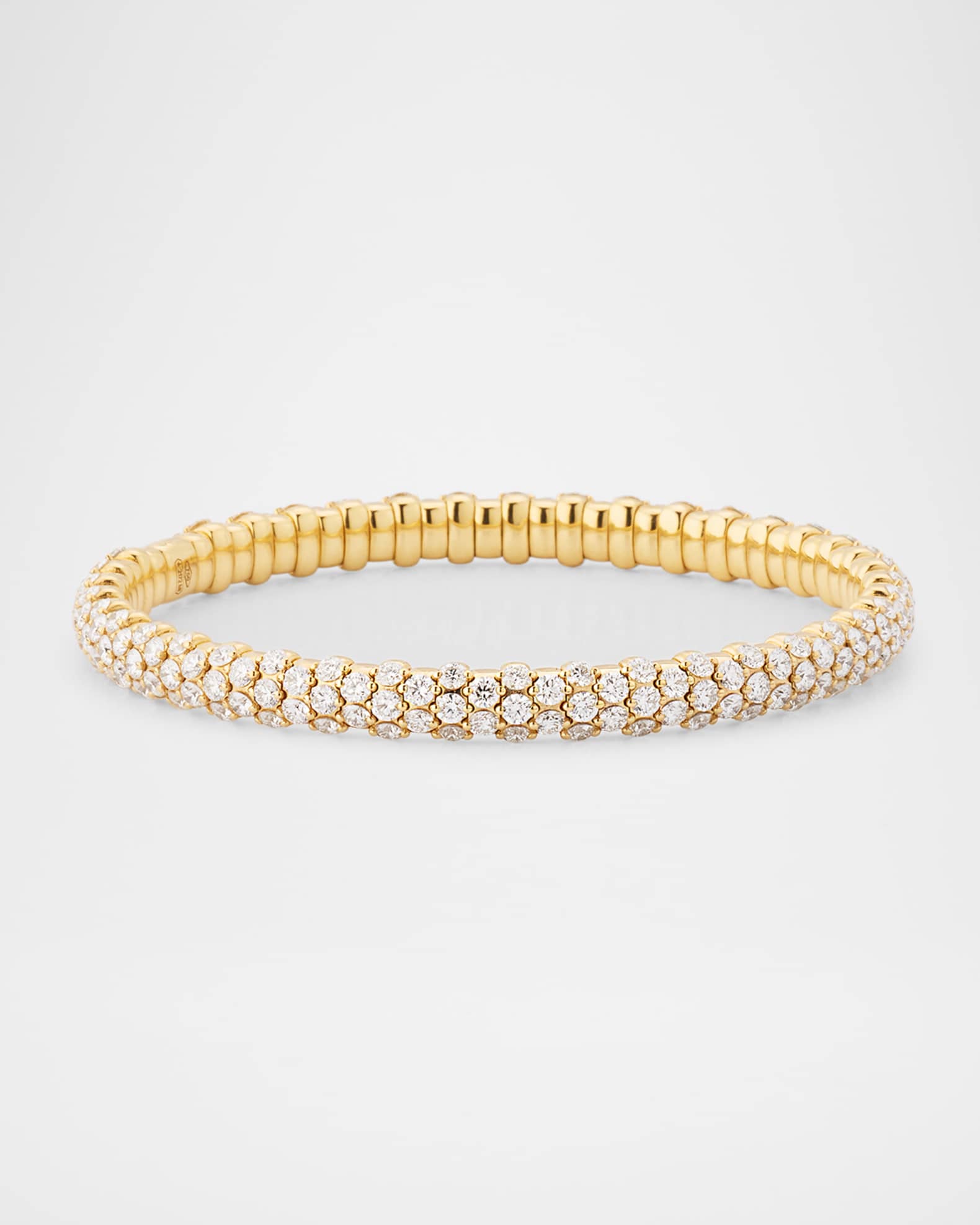 18K Yellow Gold Stretch Bracelet with Diamonds, 6.75"L 0