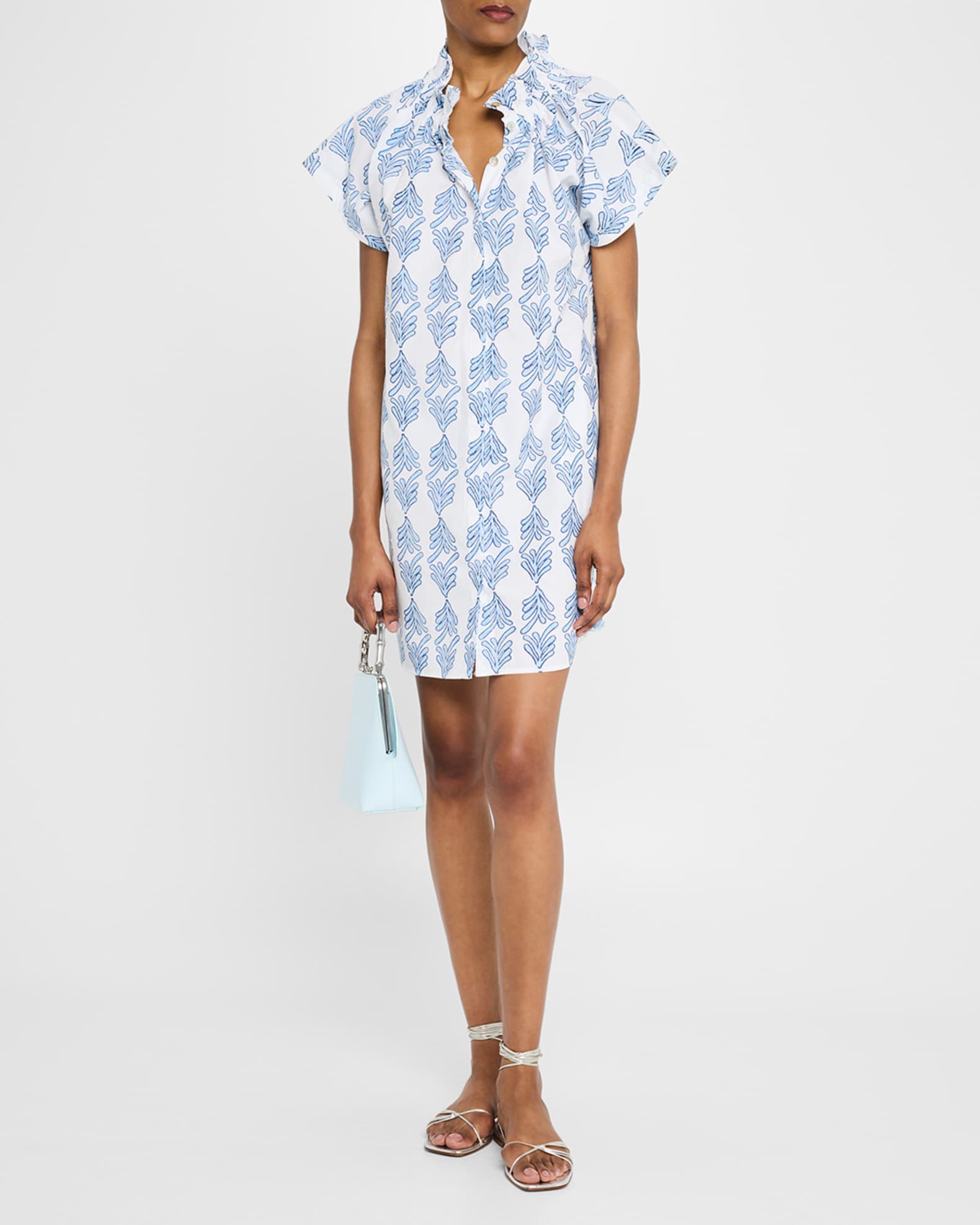 Jenny Leaf-Print Cotton Shirtdress 1