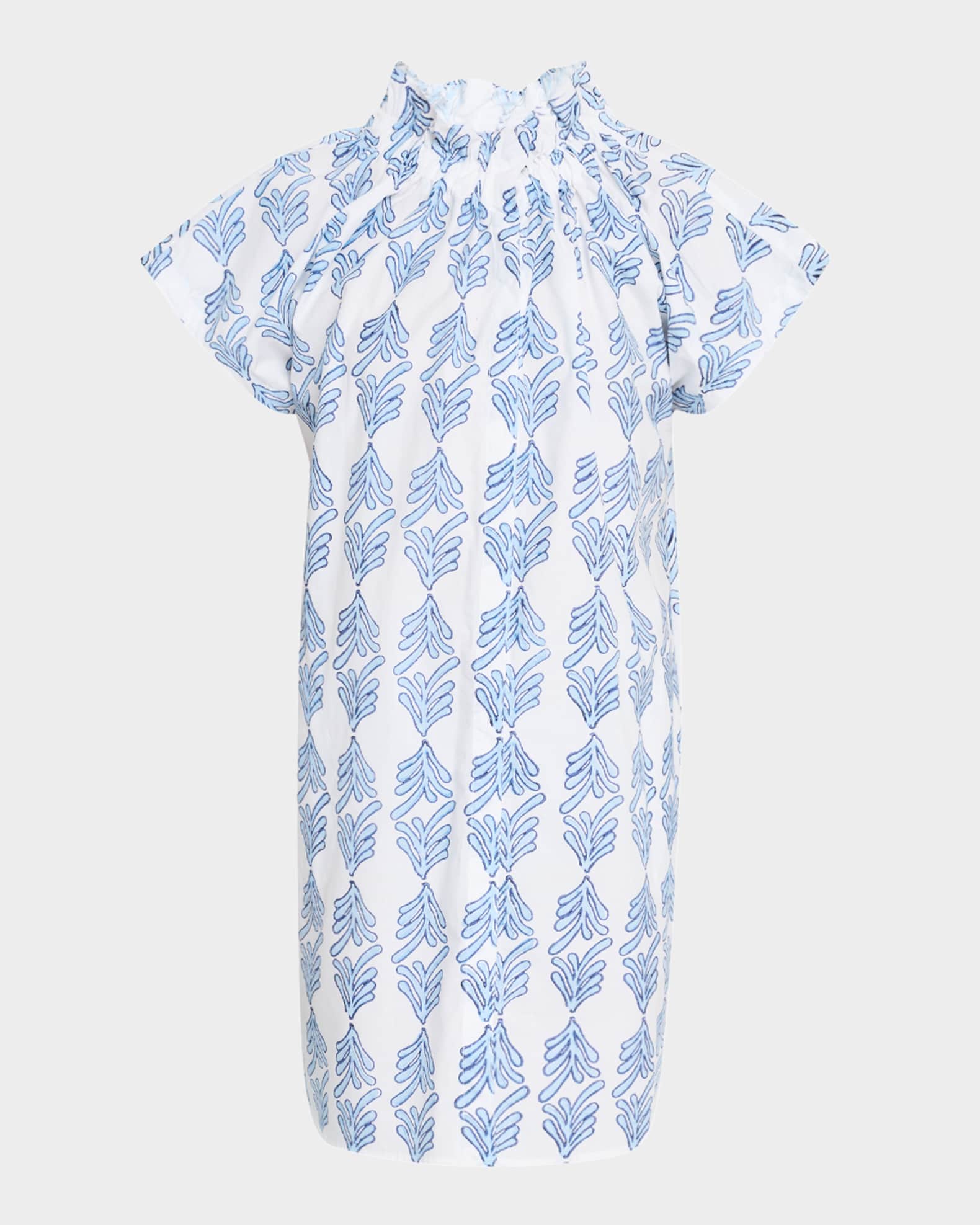 Jenny Leaf-Print Cotton Shirtdress 0