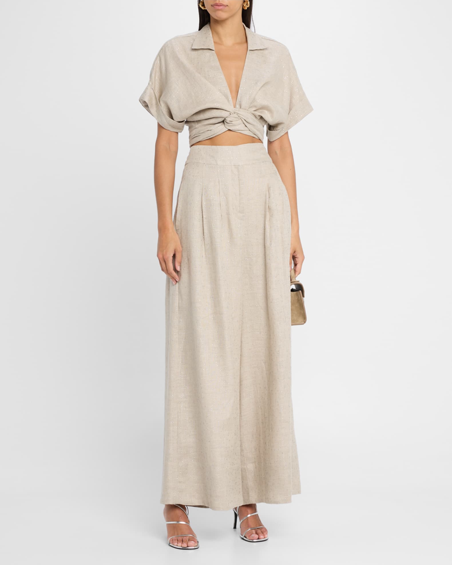 Chiara Embellished Twist-Front Top 1