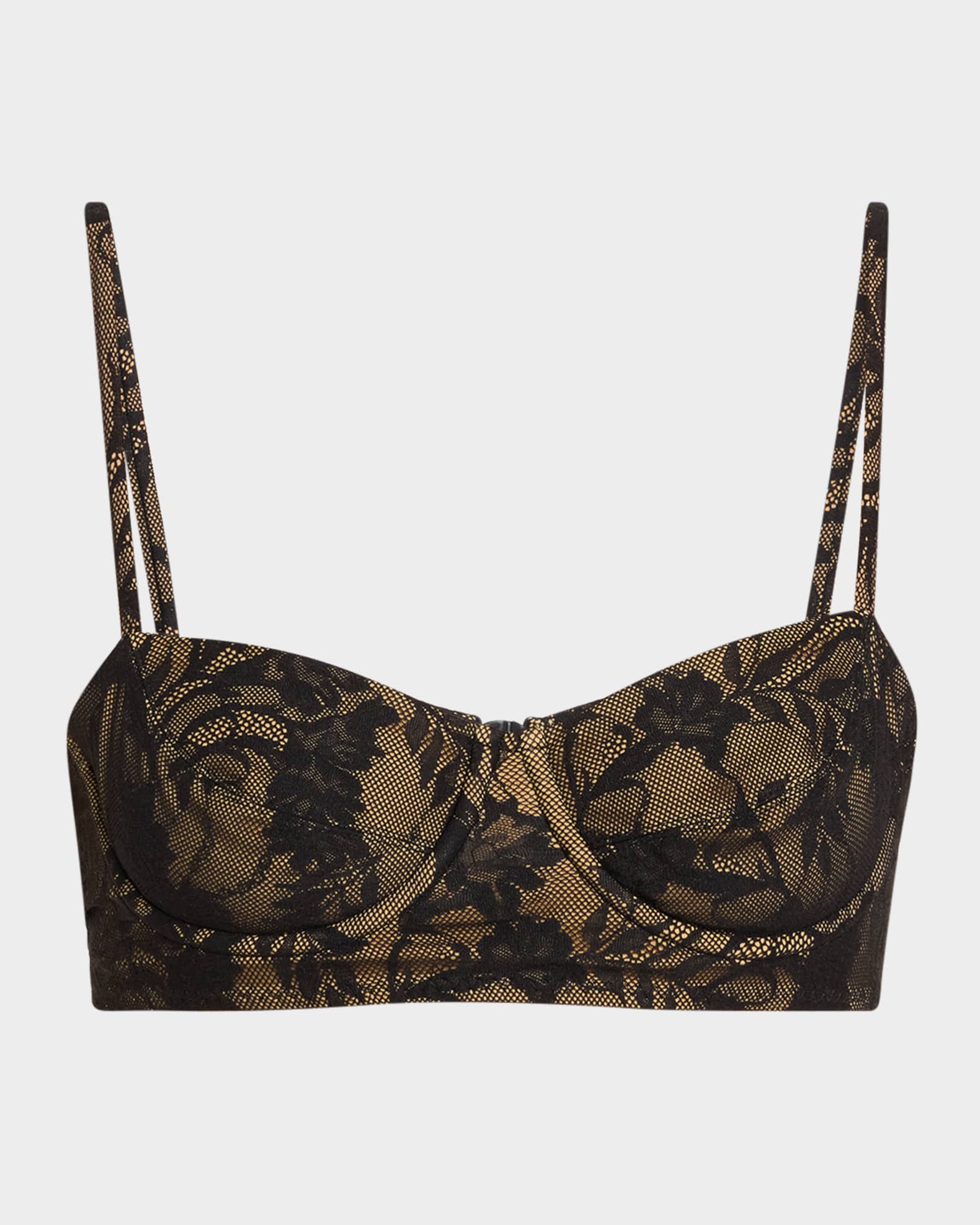 Floral Lace Underwire Bikini Top 0