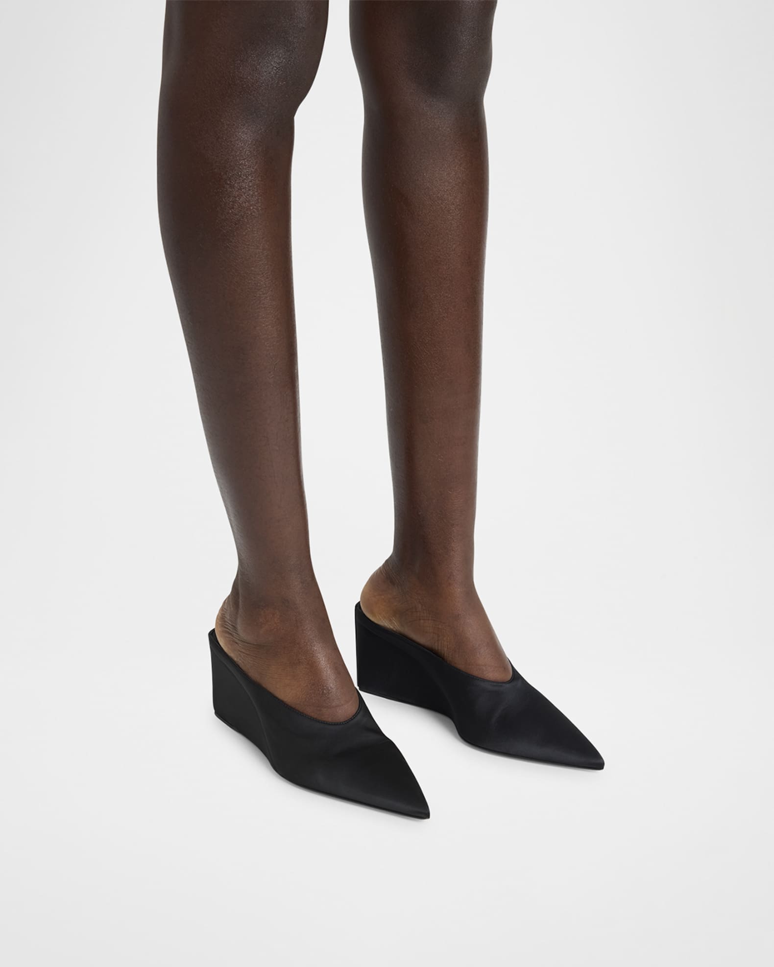 Satin Wedge Mules 1