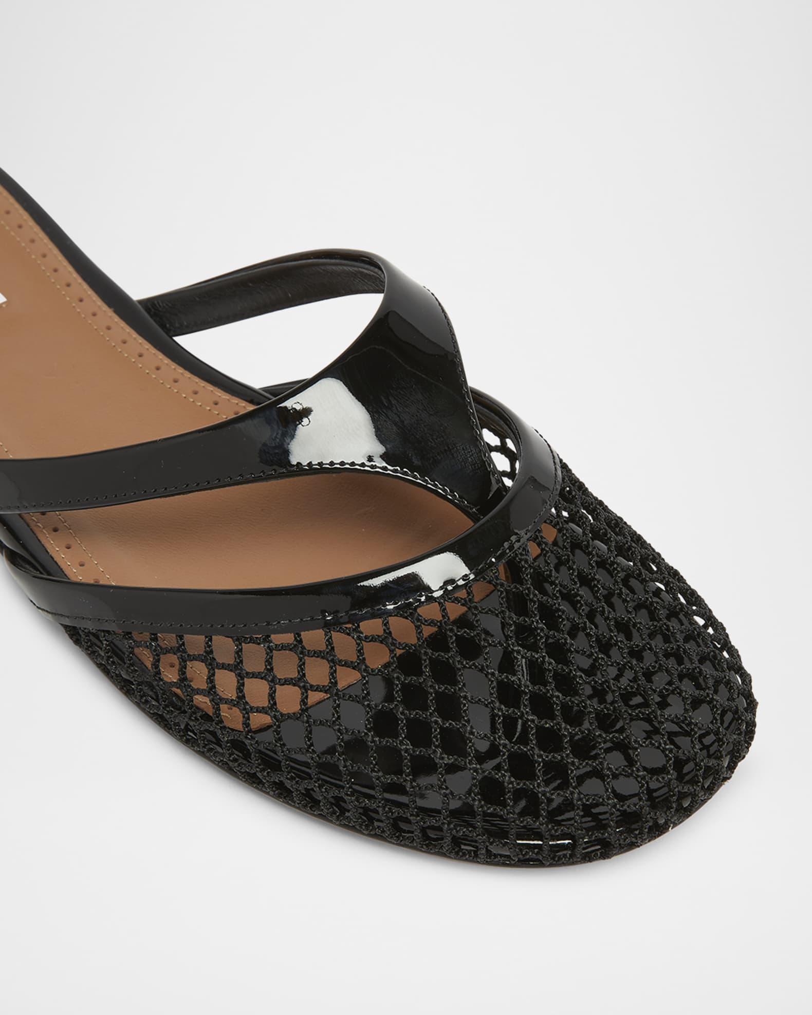 サンダル・ミュール ALAIA NET THONG SANDALS ALAIA Net Leather Thong Mules | Neiman Marcus