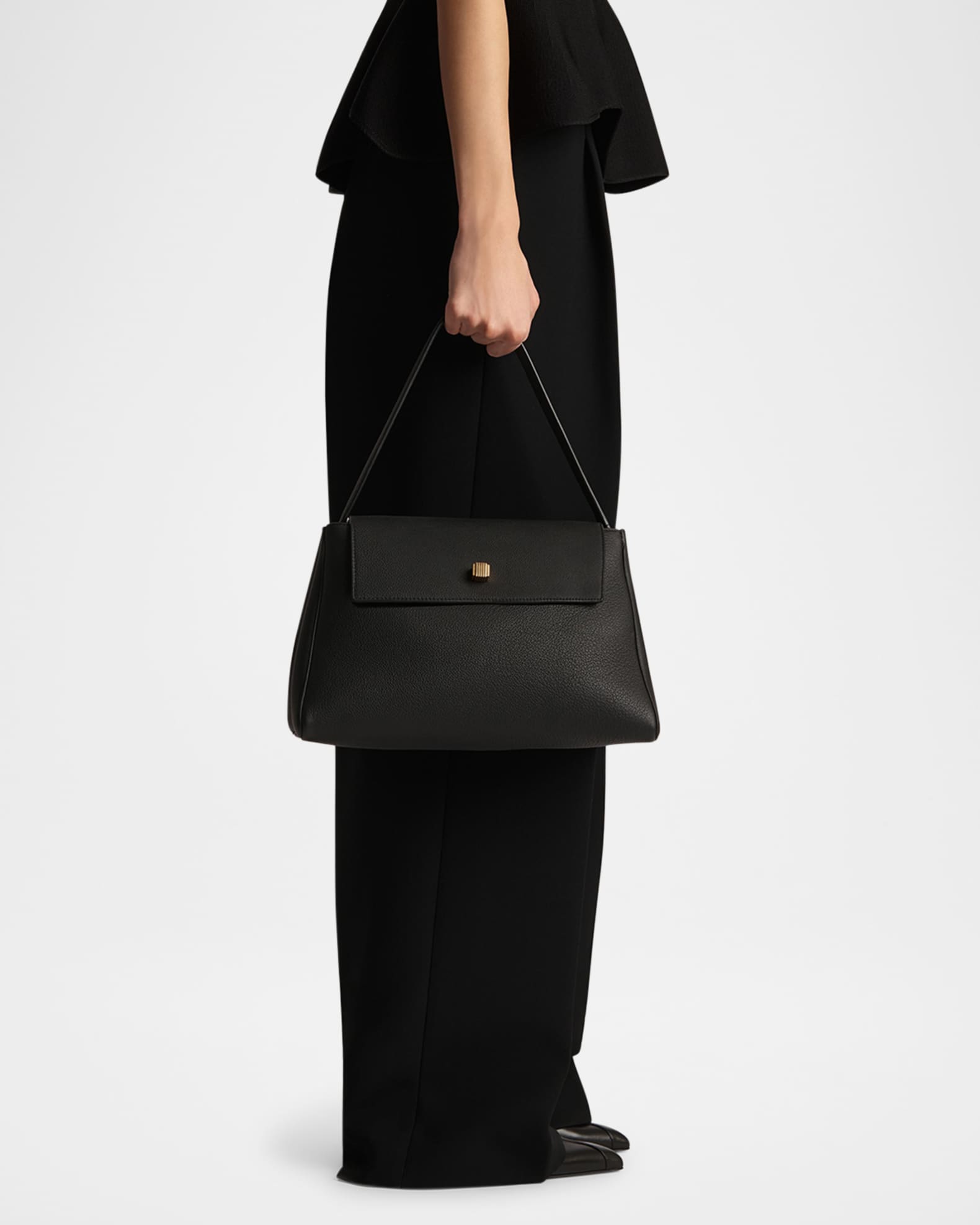 Audrey Flap Calf Leather Top-Handle Bag 1