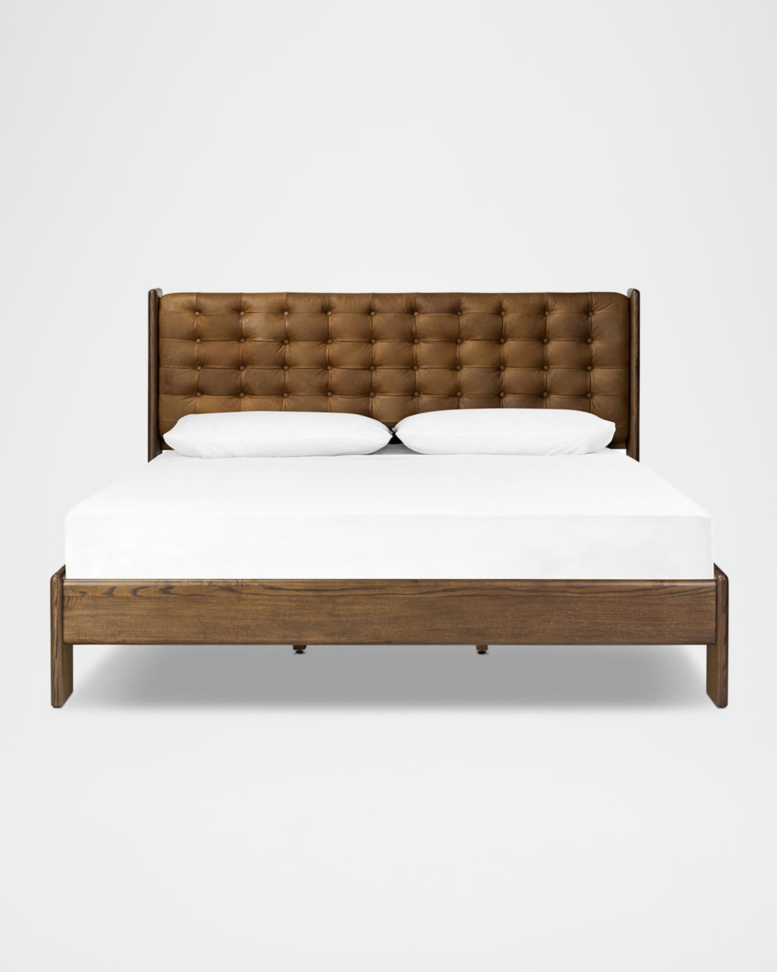 Halston Tufted Leather Queen Bed 1
