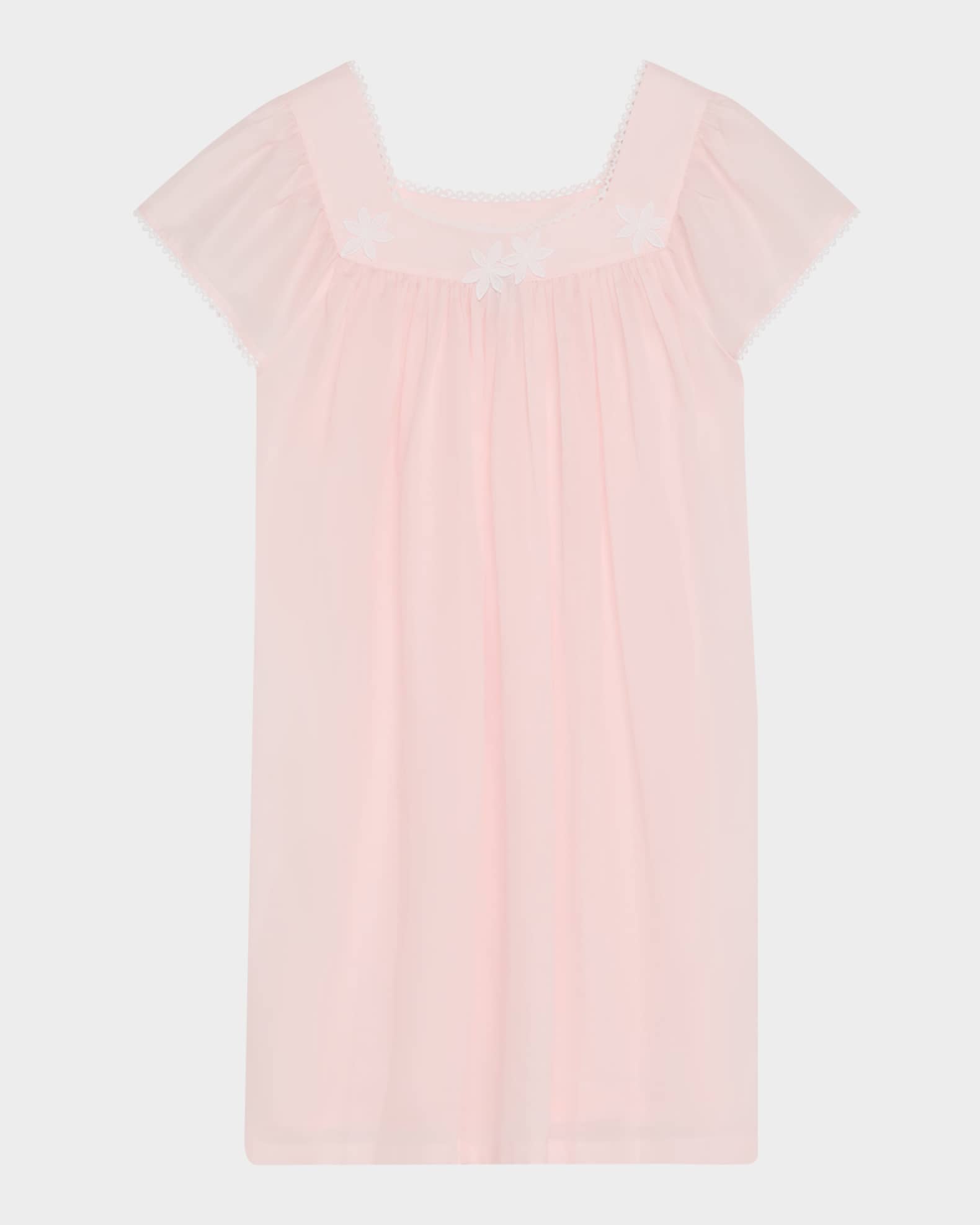 Camilla-2 Ruched Lace-Trim Cotton Babydoll 0