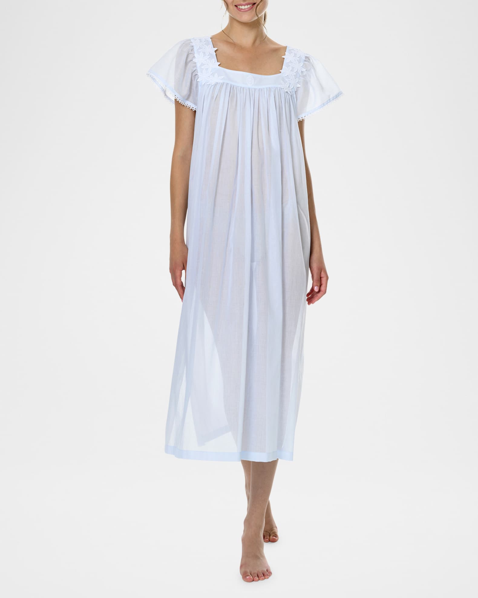 Camilla-2 Ruched Floral Applique Nightgown 1