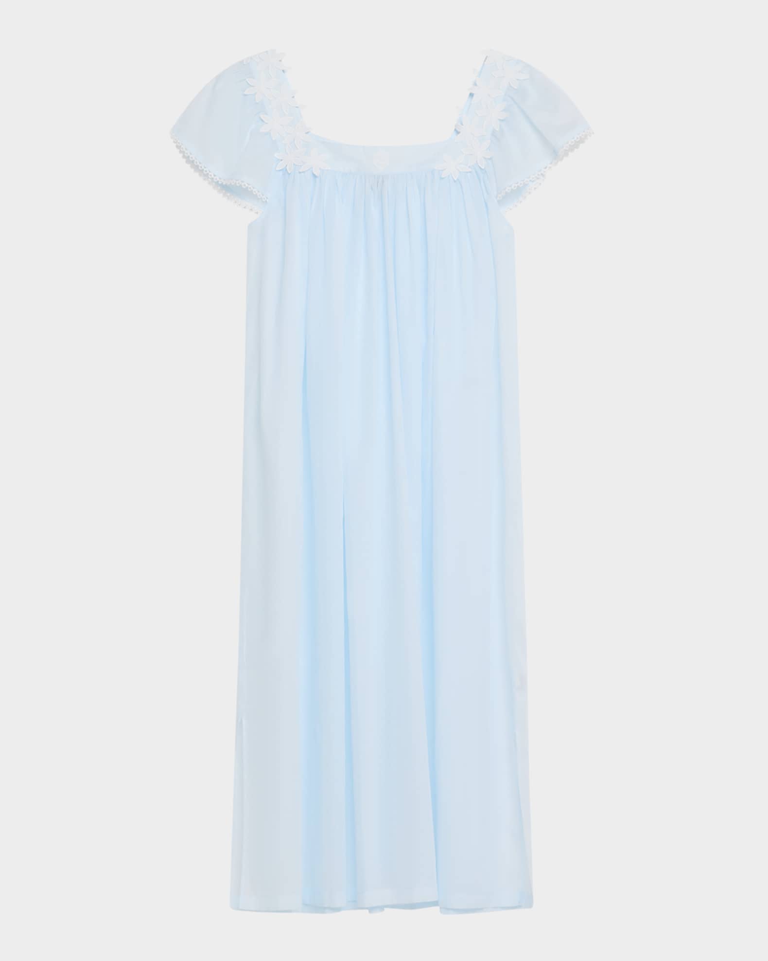 Camilla-2 Ruched Floral Applique Nightgown 0