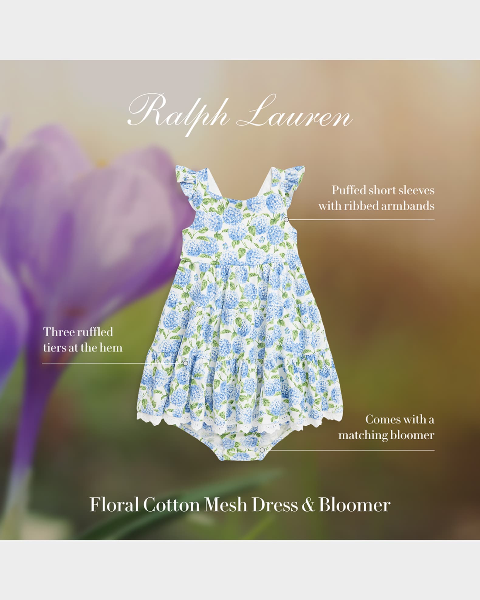 Girl's Floral-Print Dress W/ Bloomers, Size 3M-24M 1