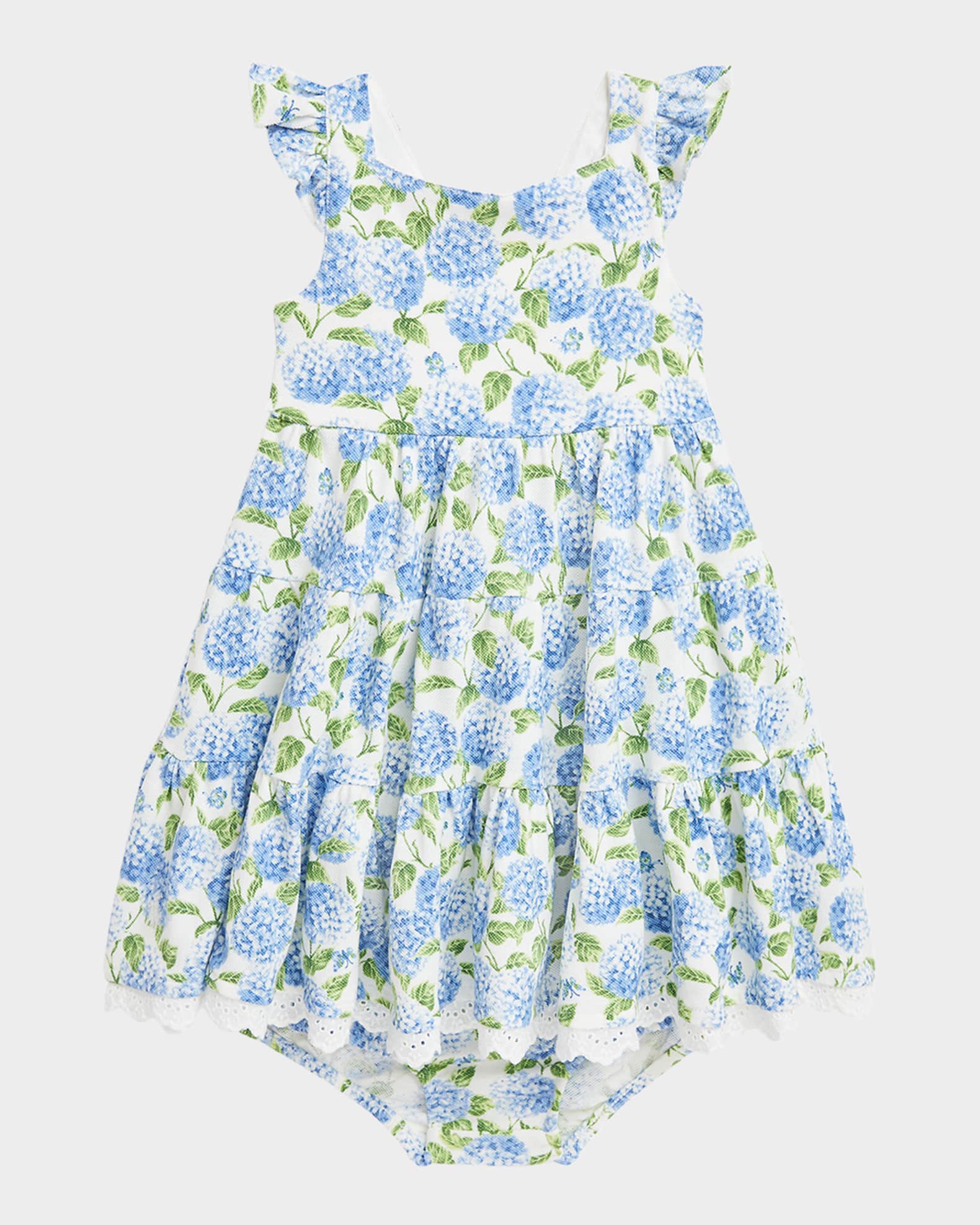 Girl's Floral-Print Dress W/ Bloomers, Size 3M-24M 0