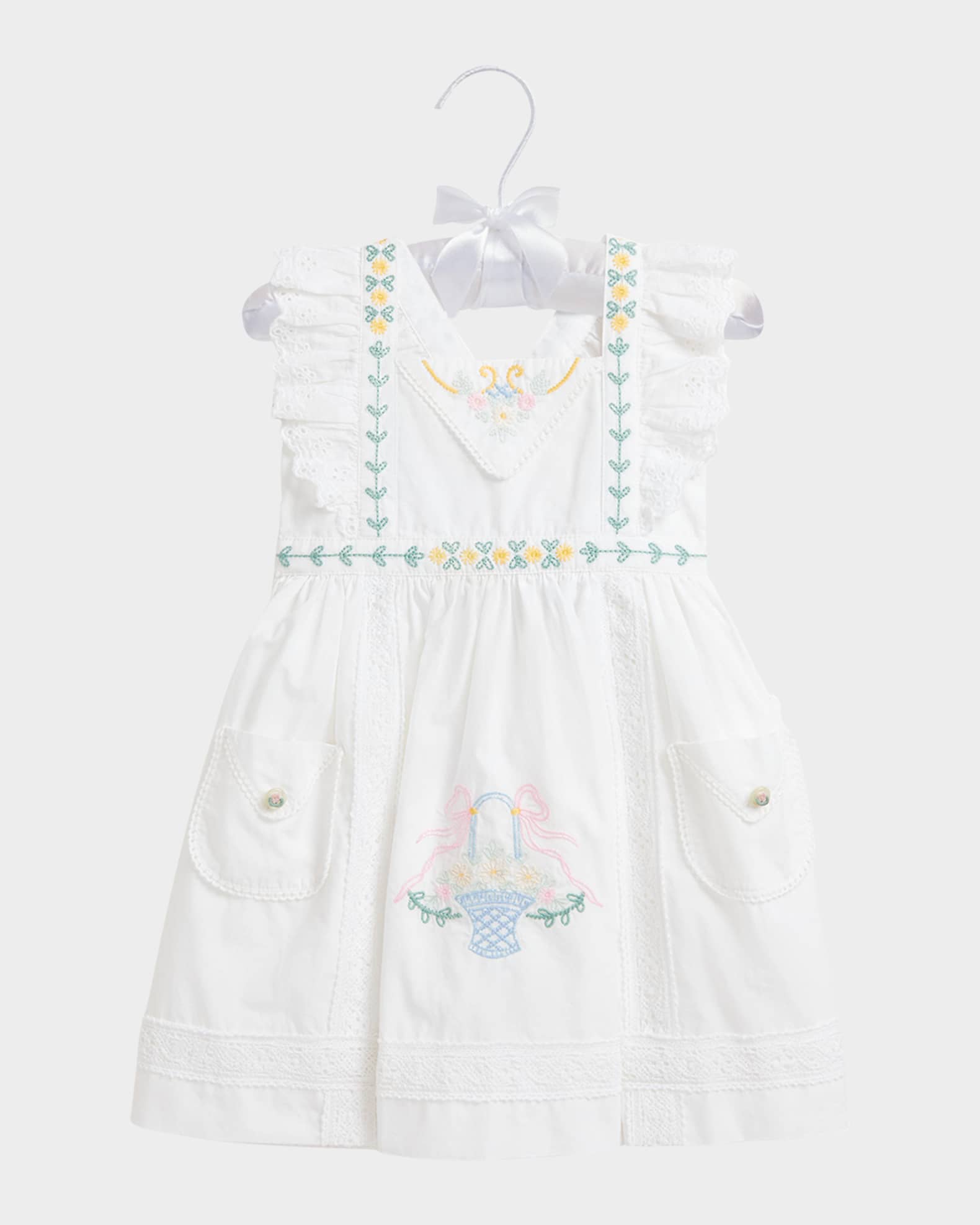 Girl's Eyelet Embroidered Floral Dress, Size 9M-24M 0
