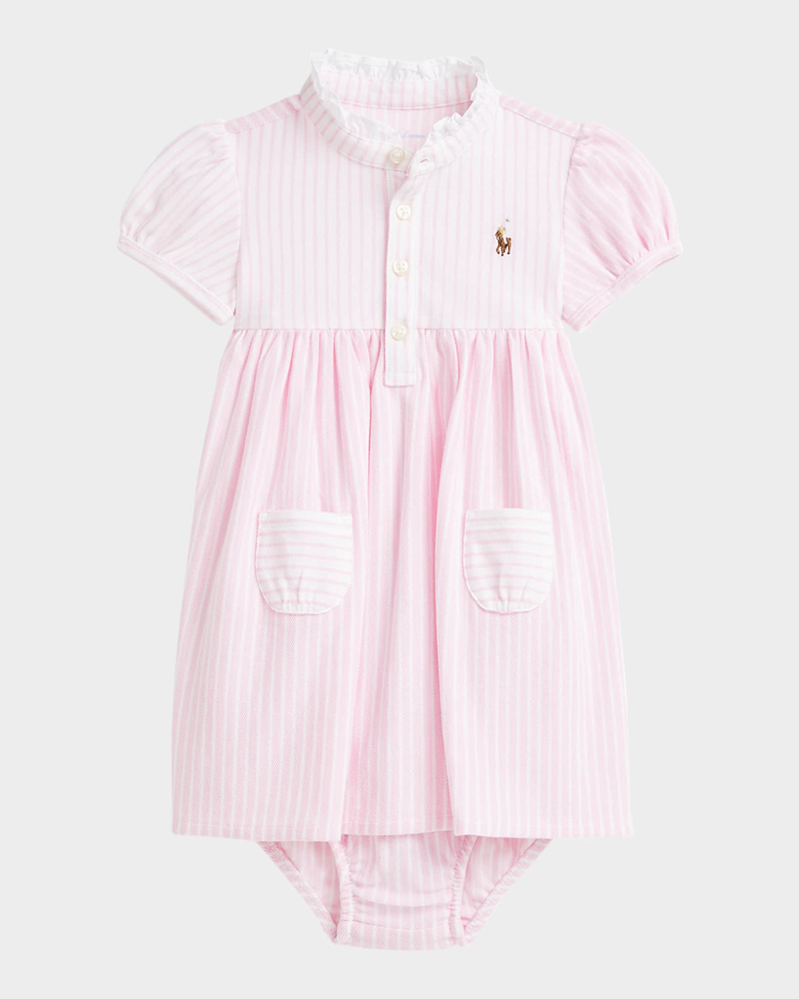 Girl's Striped Polo Shirtdress, Size 3M-24M 0