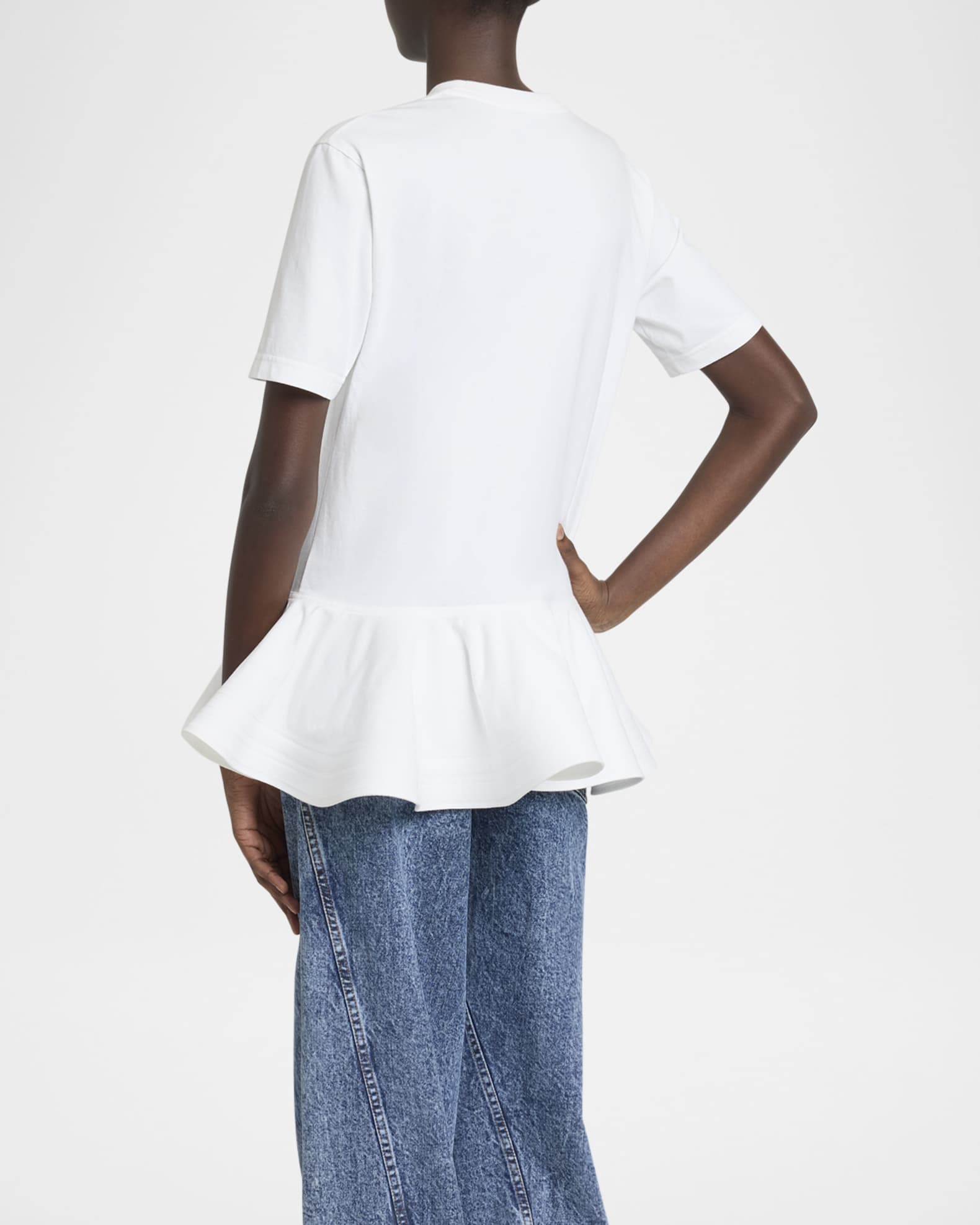 【送料&関税込】Alaia Peplum T-shirt ALAIA Short-Sleeve Peplum T-Shirt | Neiman Marcus