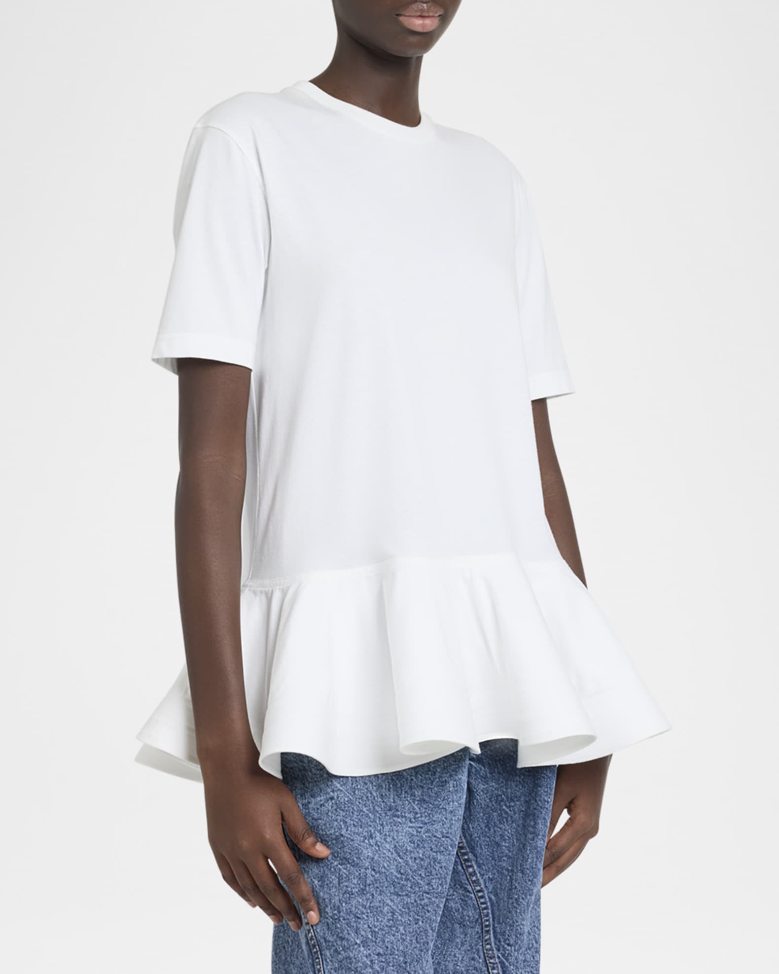 Tシャツ・カットソー ALAIA Peplum t-shirt ALAIA Short-Sleeve Peplum T-Shirt | Neiman Marcus