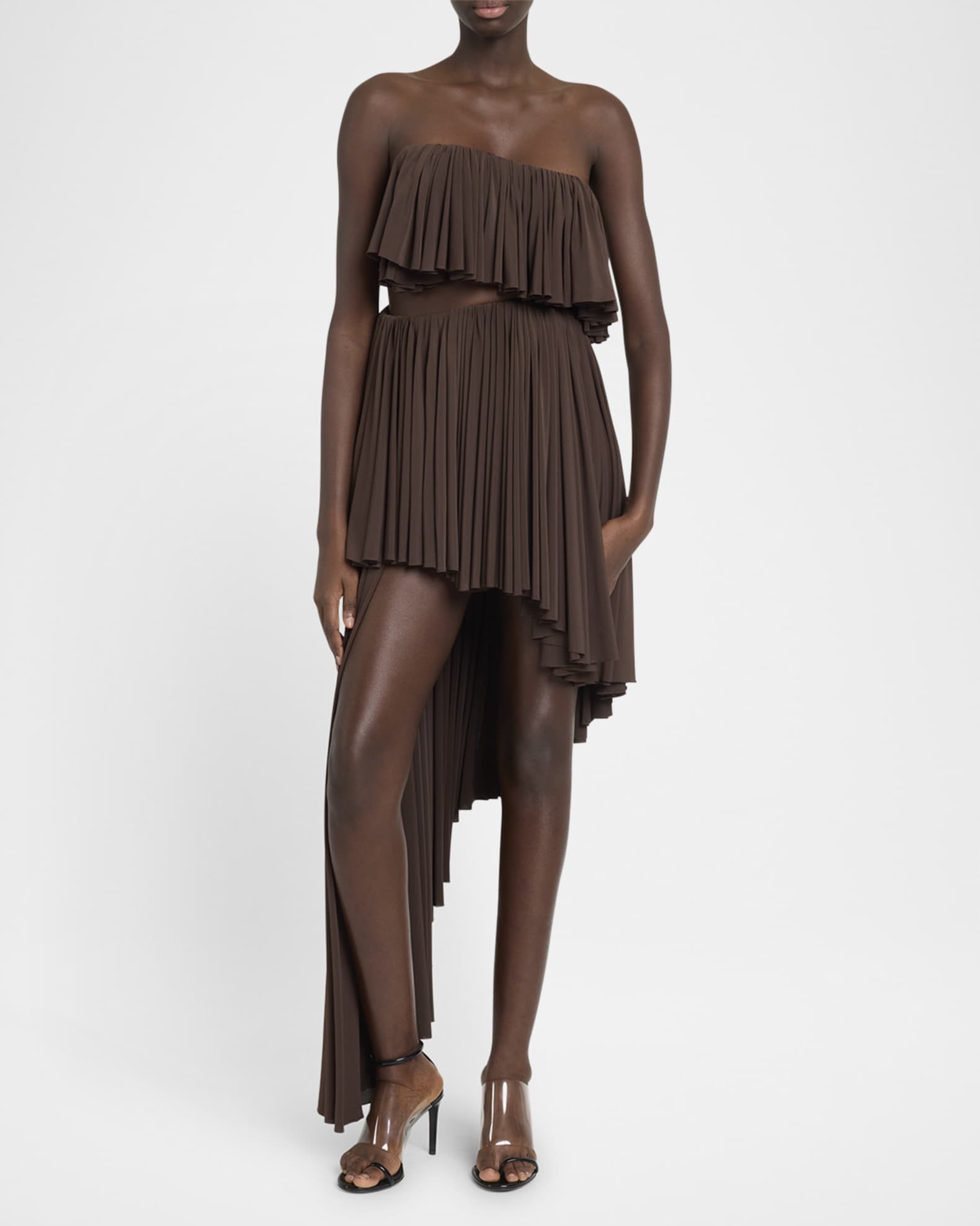 Strapless Ruffle Spiral Cutout Dress 1