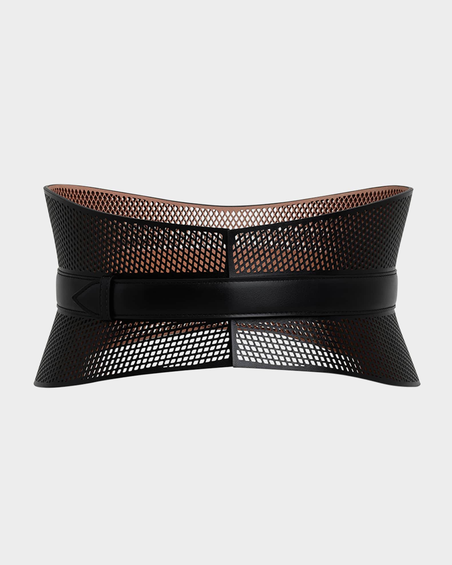 Curved Wide Bustier Leather Belt 0