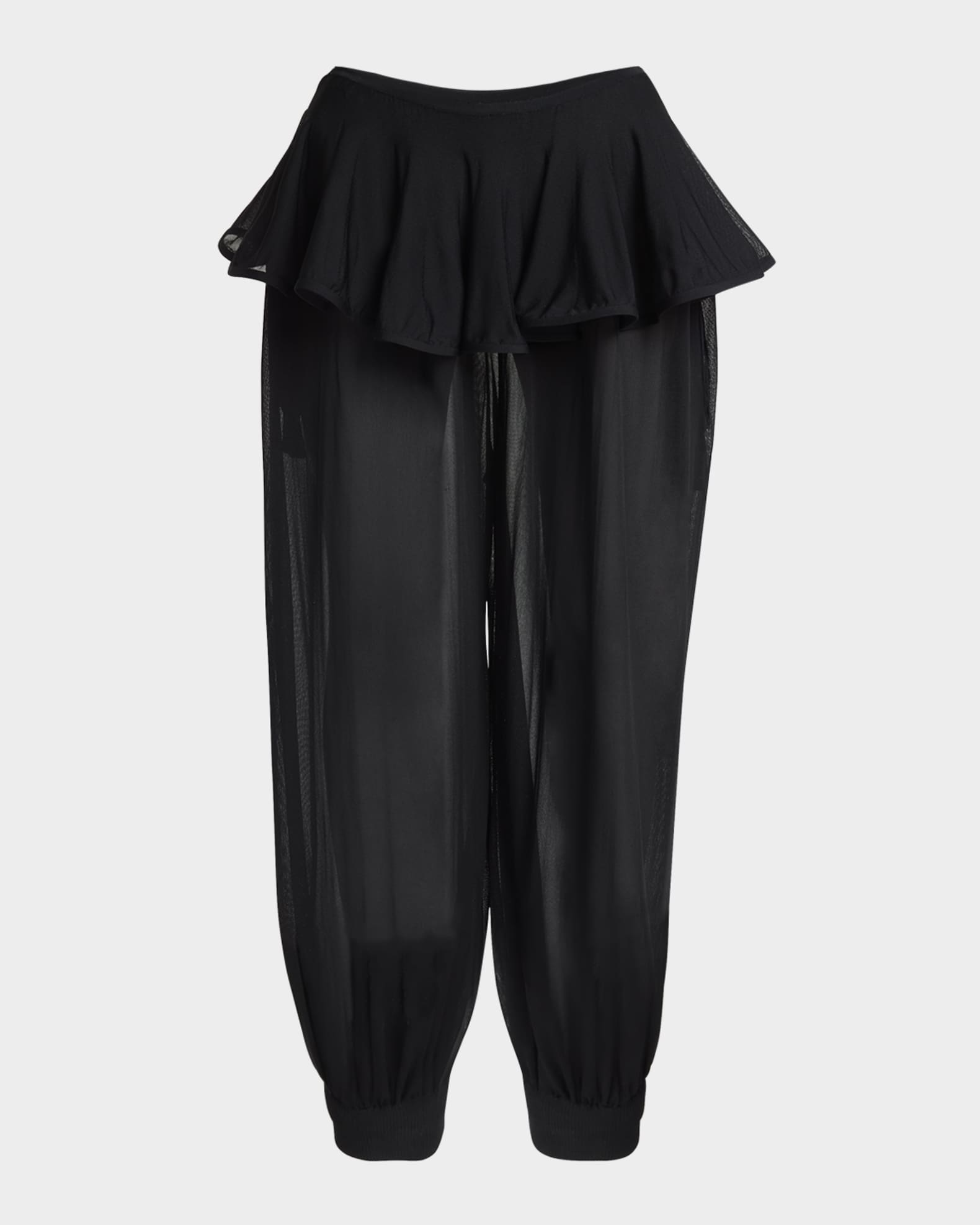 パンツ ALAIA PEPLUM TROUSERS IN POPLIN ALAIA Sheer Peplum Pants | Neiman Marcus