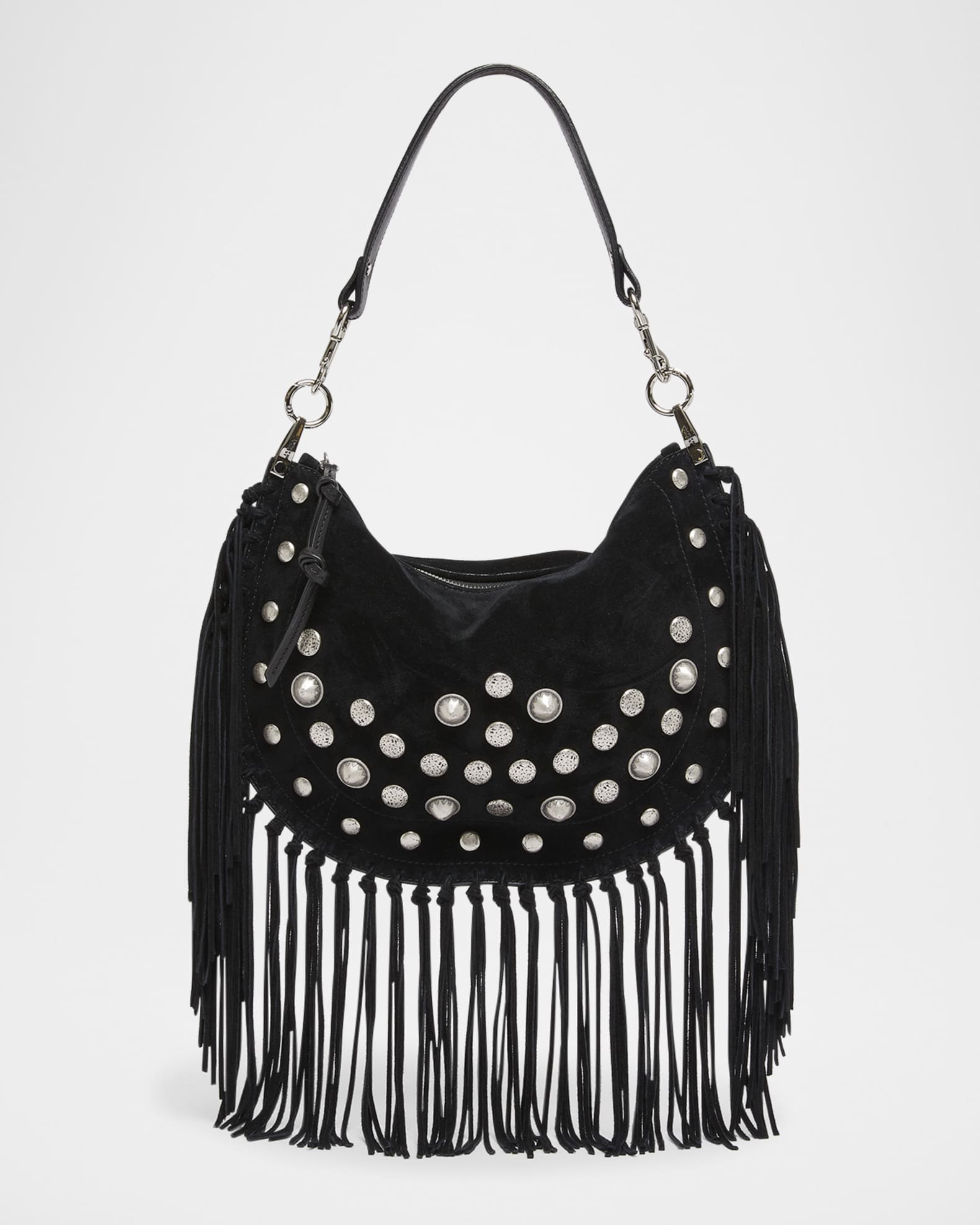 Oskan Kanao Studded Fringe Suede Shoulder Bag 0
