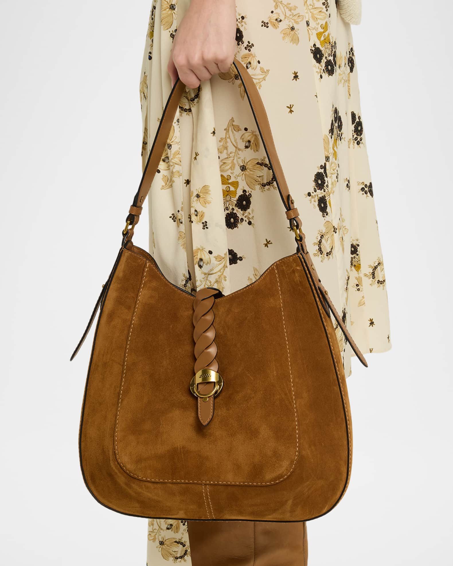 Isabel Marant Altay Woven Suede Hobo Bag | Neiman Marcus