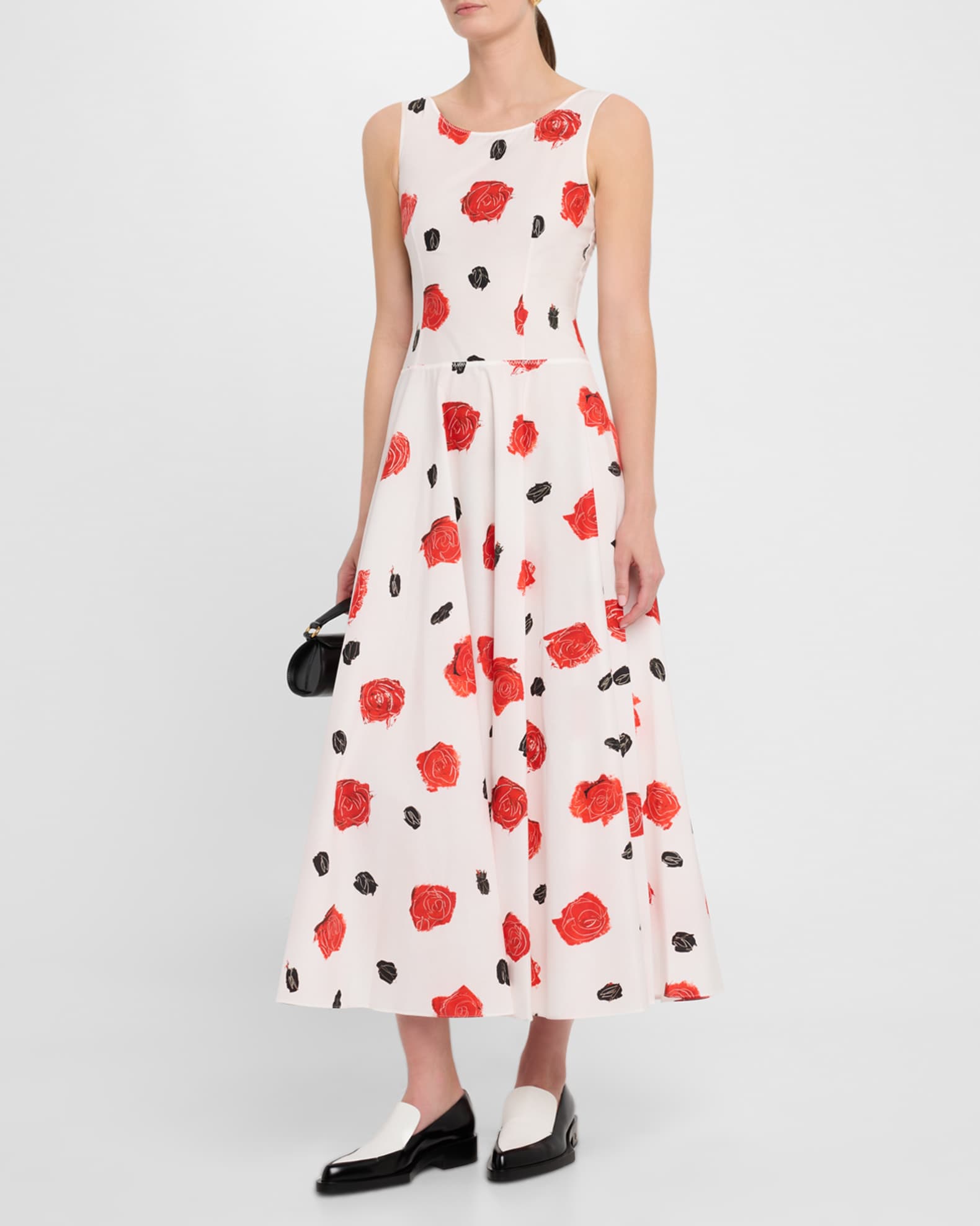 Rose-Print Bustier Ankle Dress 1