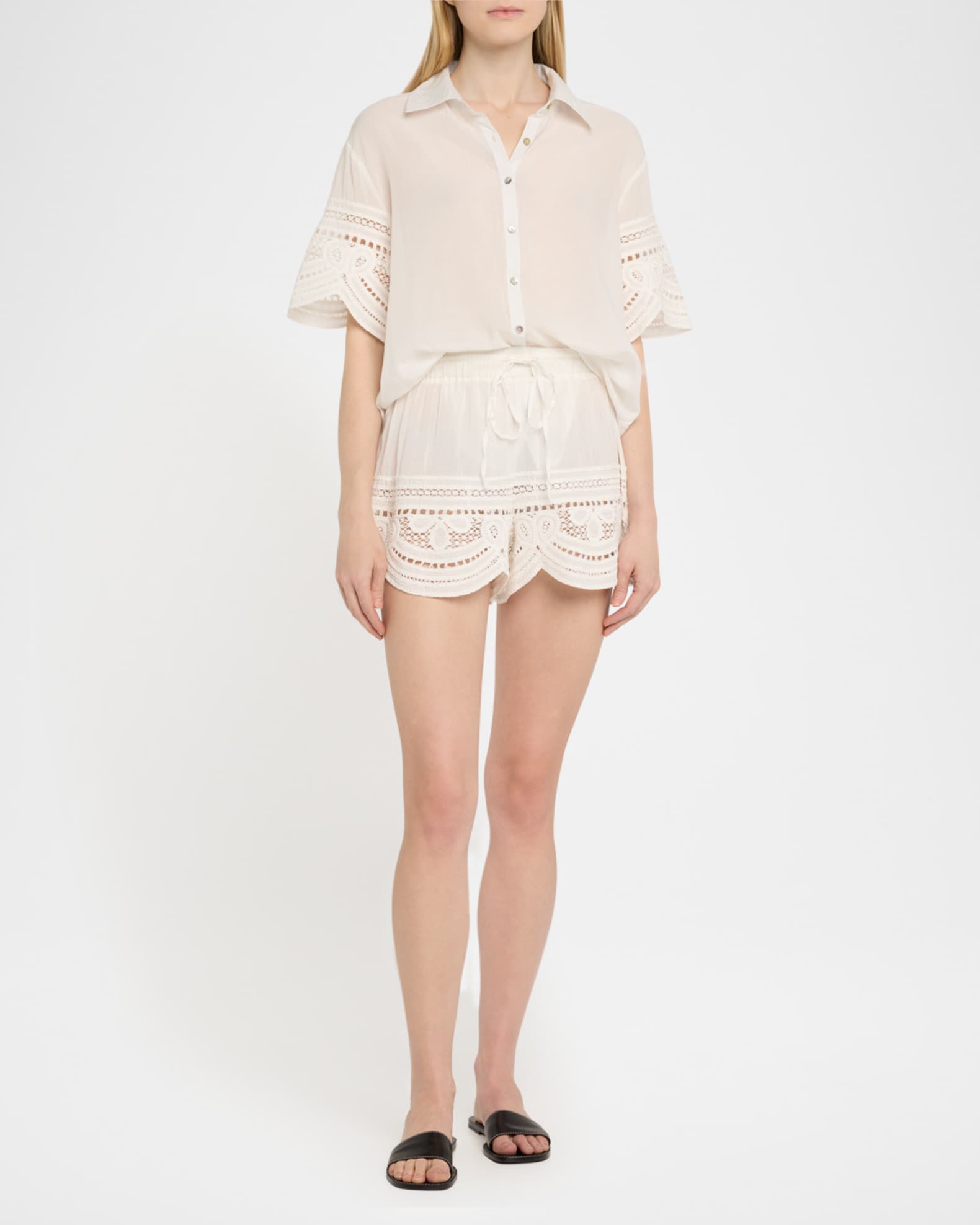 Shamaya Embroidered Button-Front Shirt - Thumbnail 2