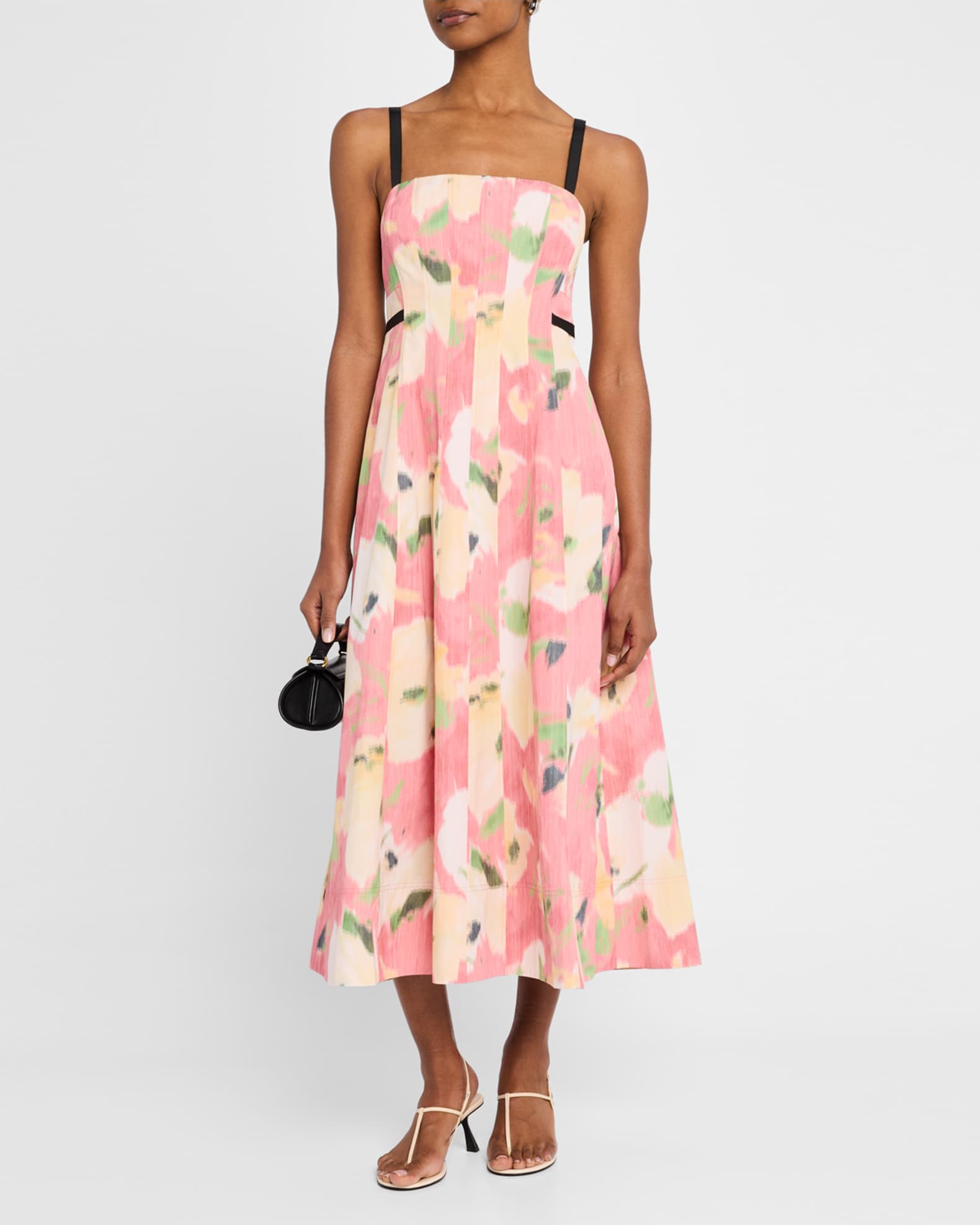 Tavia Abstract Floral A-Line Midi Dress 1