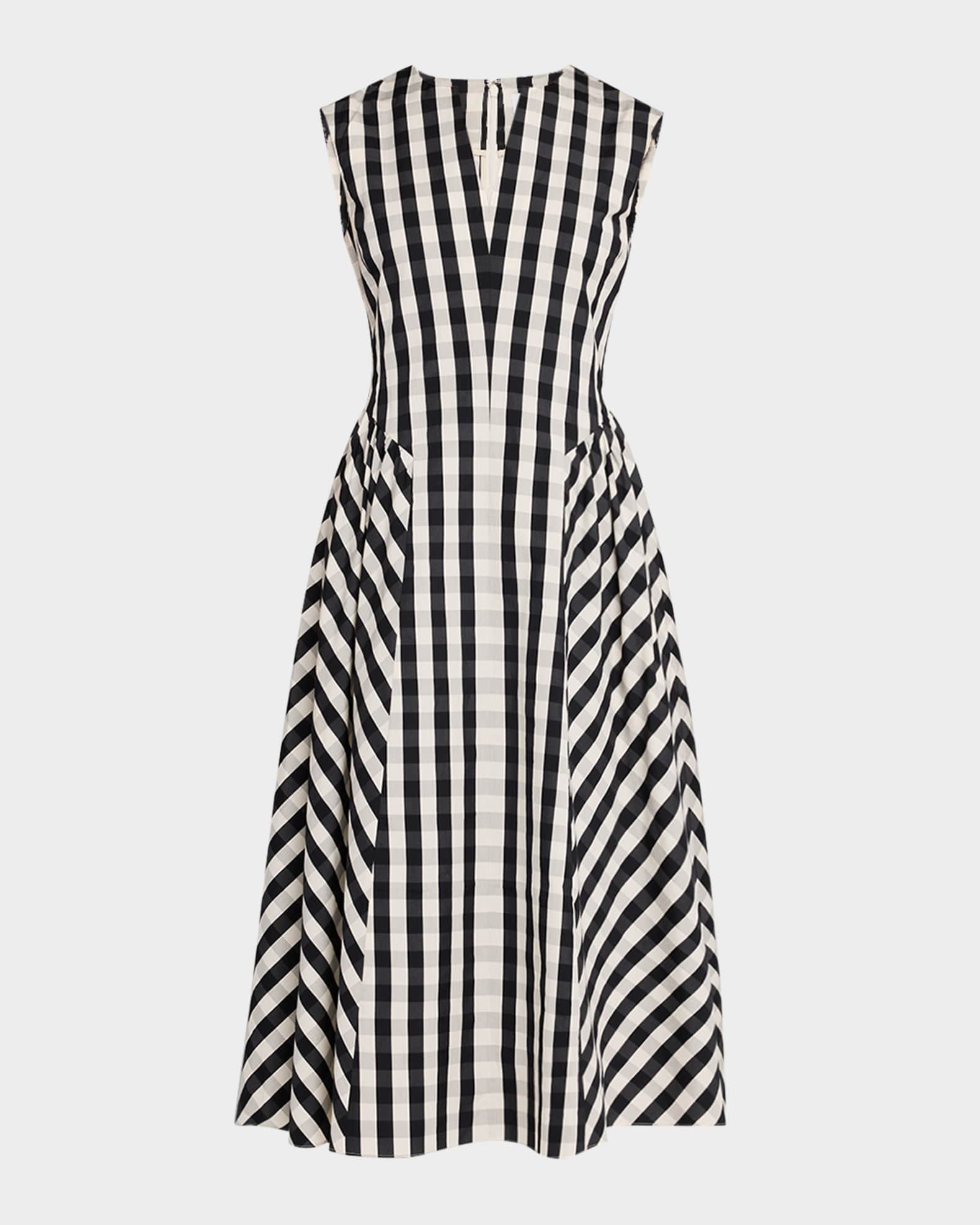 Candace Check Sleeveless Midi Dress 0